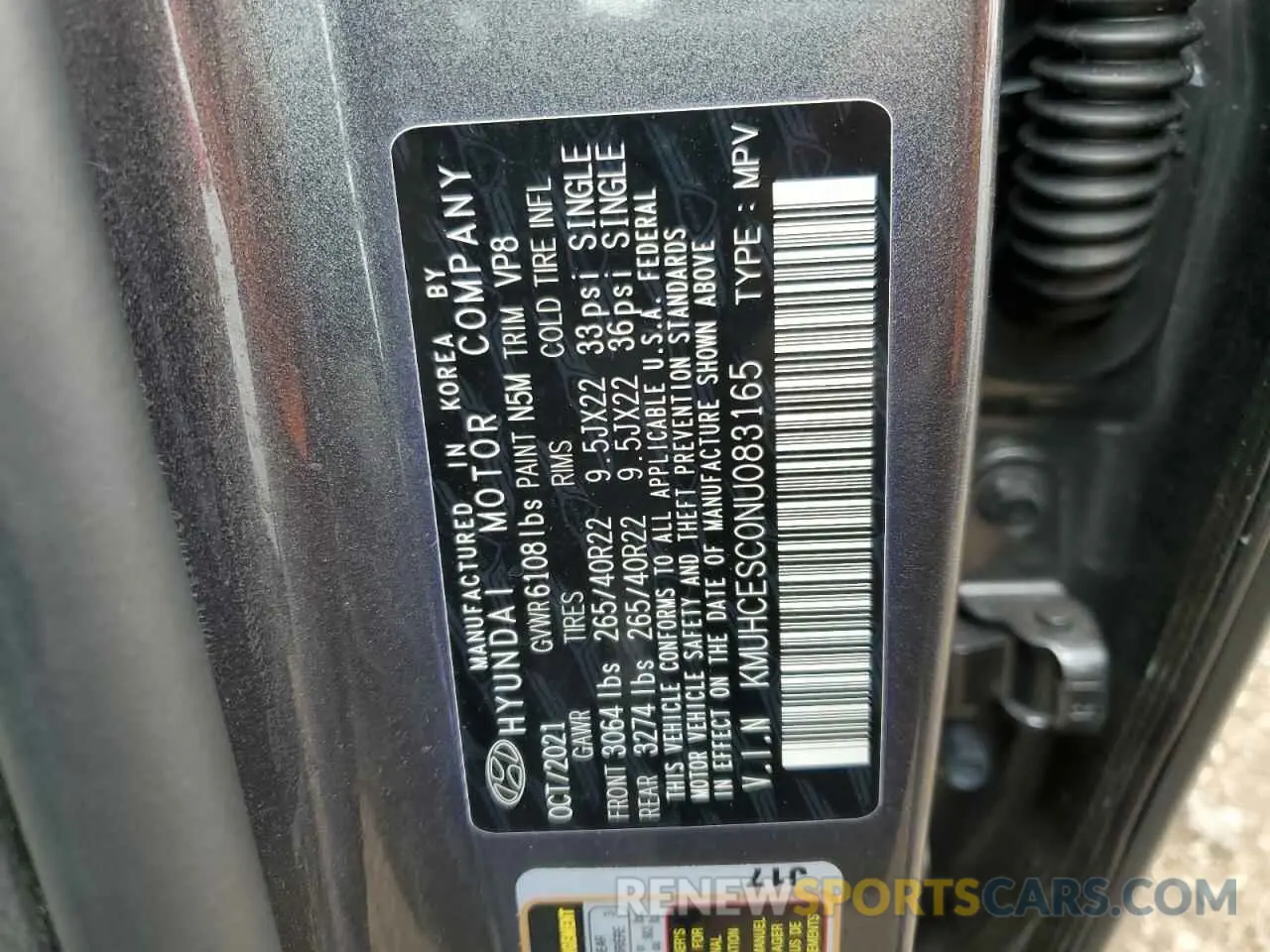 13 Photograph of a damaged car KMUHCESC0NU083165 GENESIS GV80 2022
