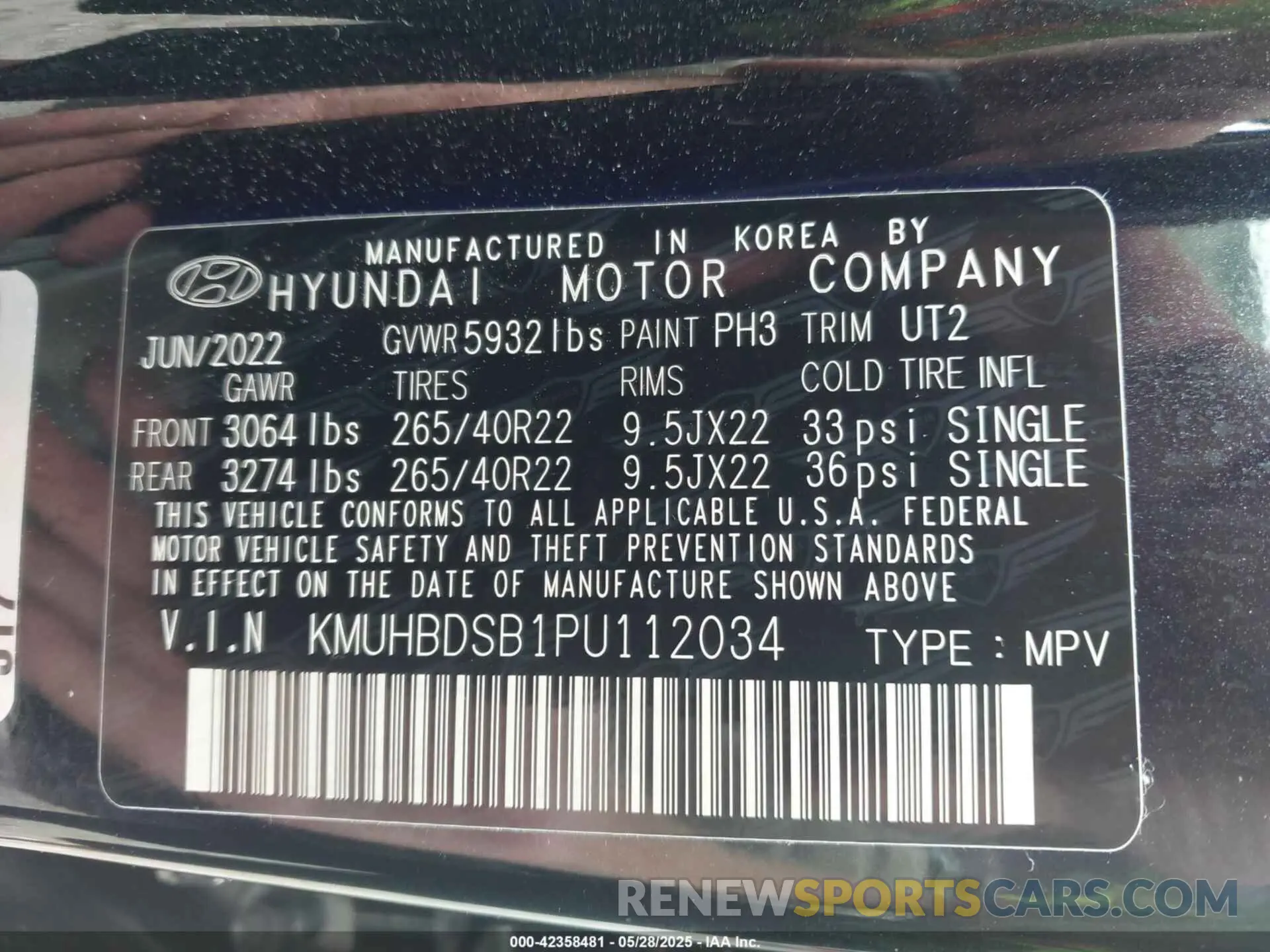 9 Photograph of a damaged car KMUHBDSB1PU112034 GENESIS GV80 2023