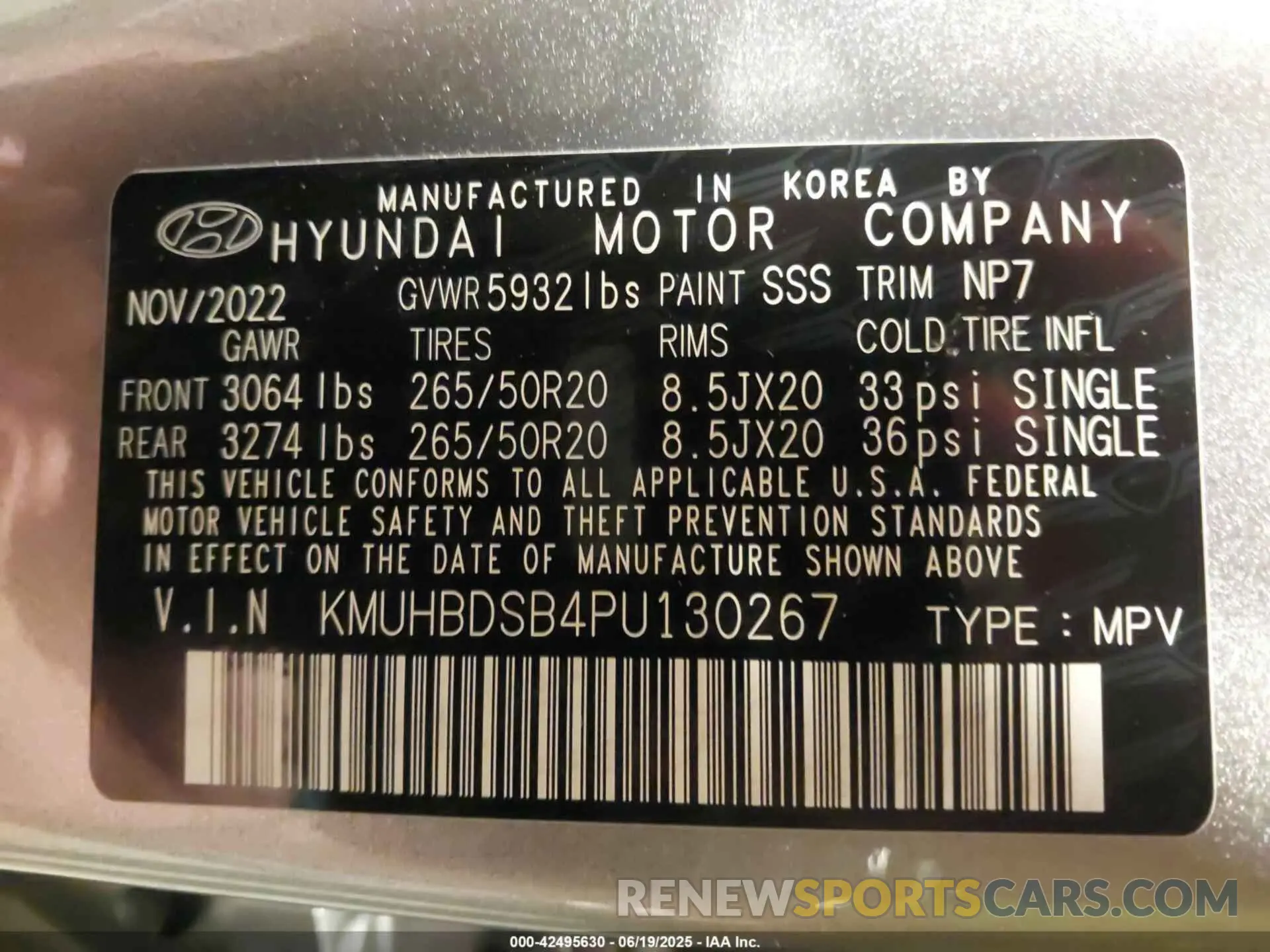 9 Photograph of a damaged car KMUHBDSB4PU130267 GENESIS GV80 2023