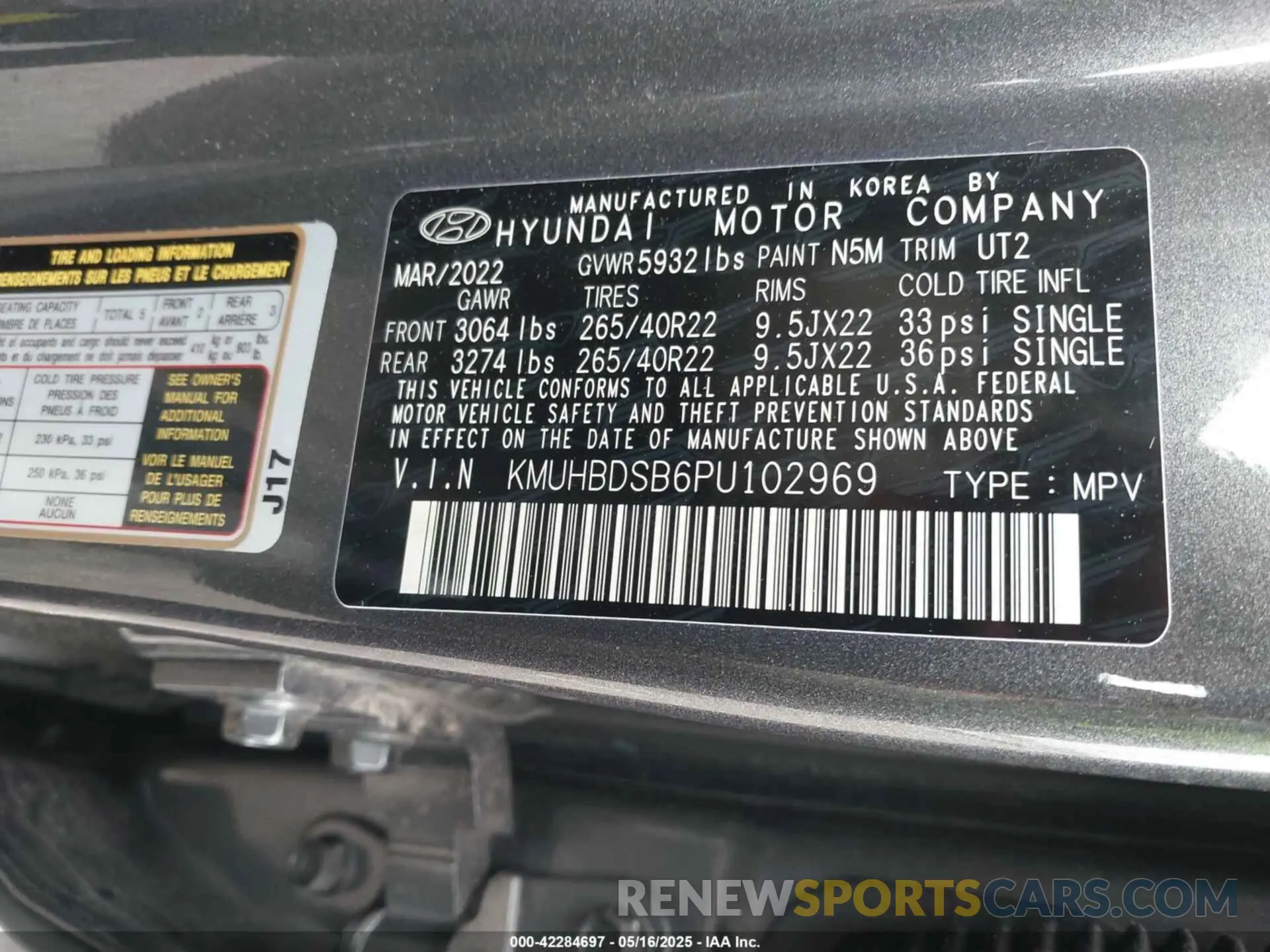 9 Photograph of a damaged car KMUHBDSB6PU102969 GENESIS GV80 2023