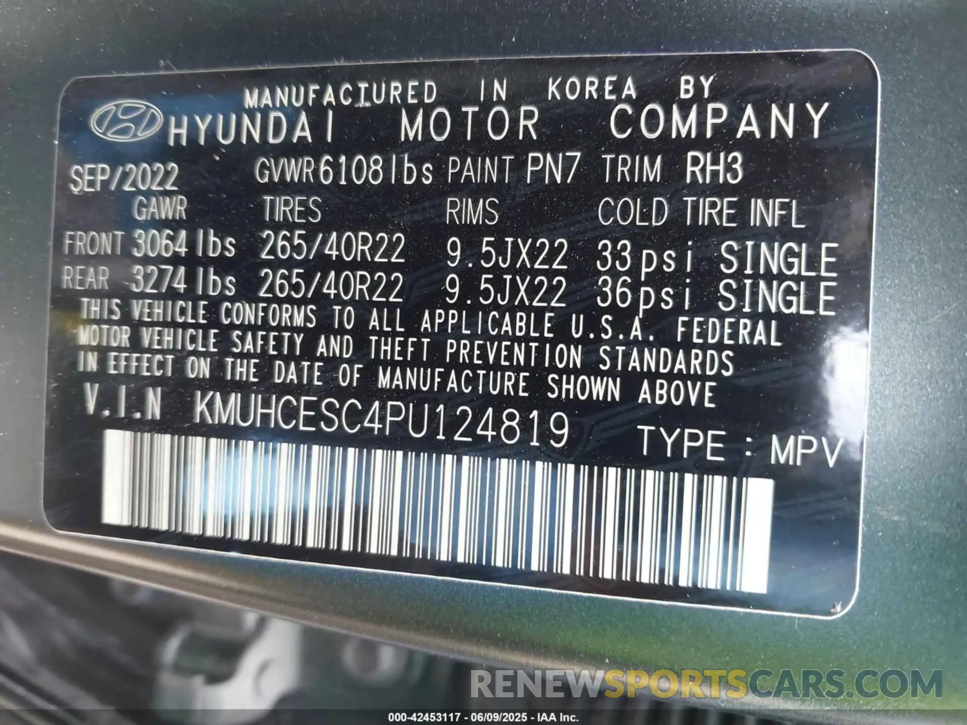 9 Photograph of a damaged car KMUHCESC4PU124819 GENESIS GV80 2023