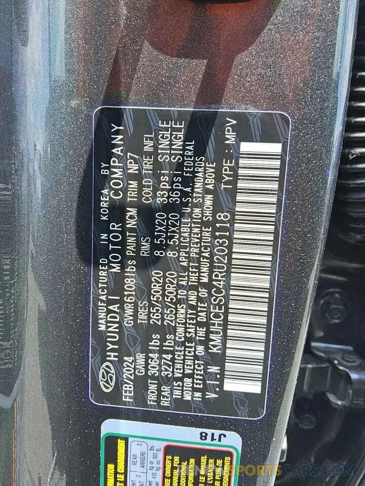 13 Photograph of a damaged car KMUHCESC4RU203118 GENESIS GV80 2024