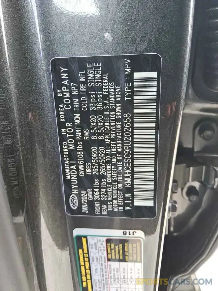 12 Photograph of a damaged car KMUHCESC9RU202658 GENESIS GV80 2024