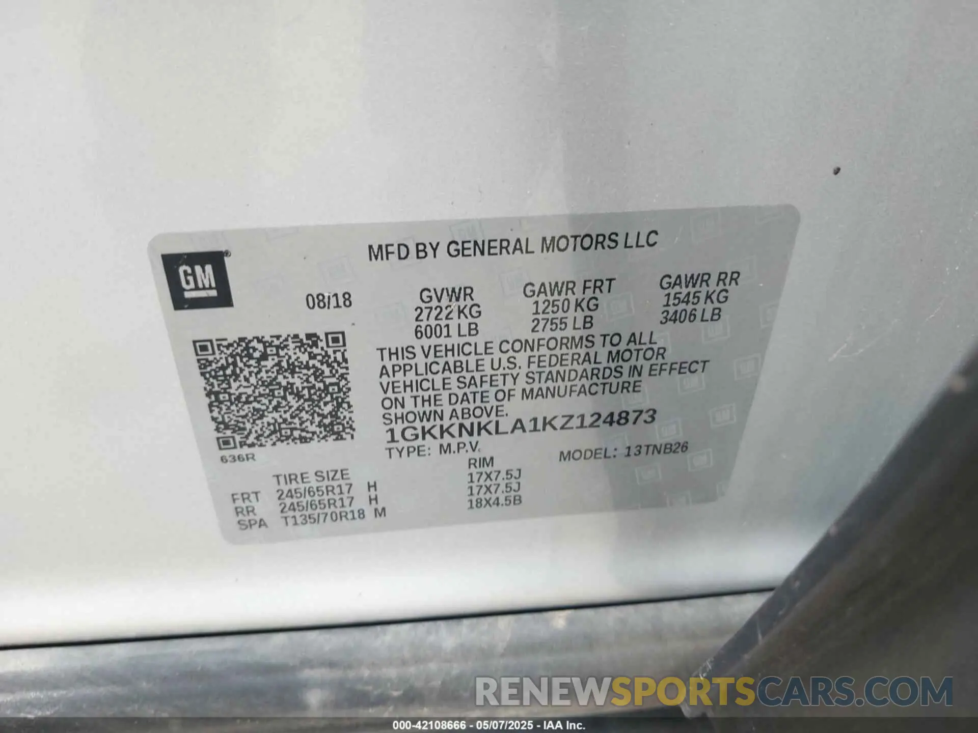 9 Photograph of a damaged car 1GKKNKLA1KZ124873 GMC ACADIA 2019