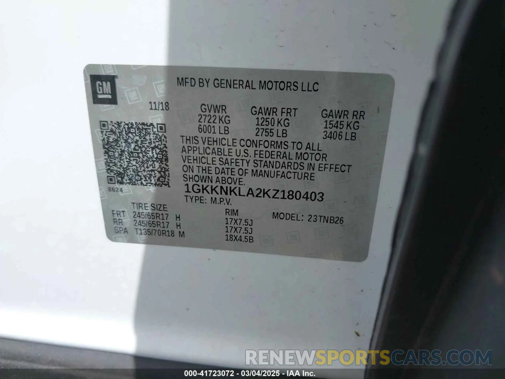 9 Photograph of a damaged car 1GKKNKLA2KZ180403 GMC ACADIA 2019