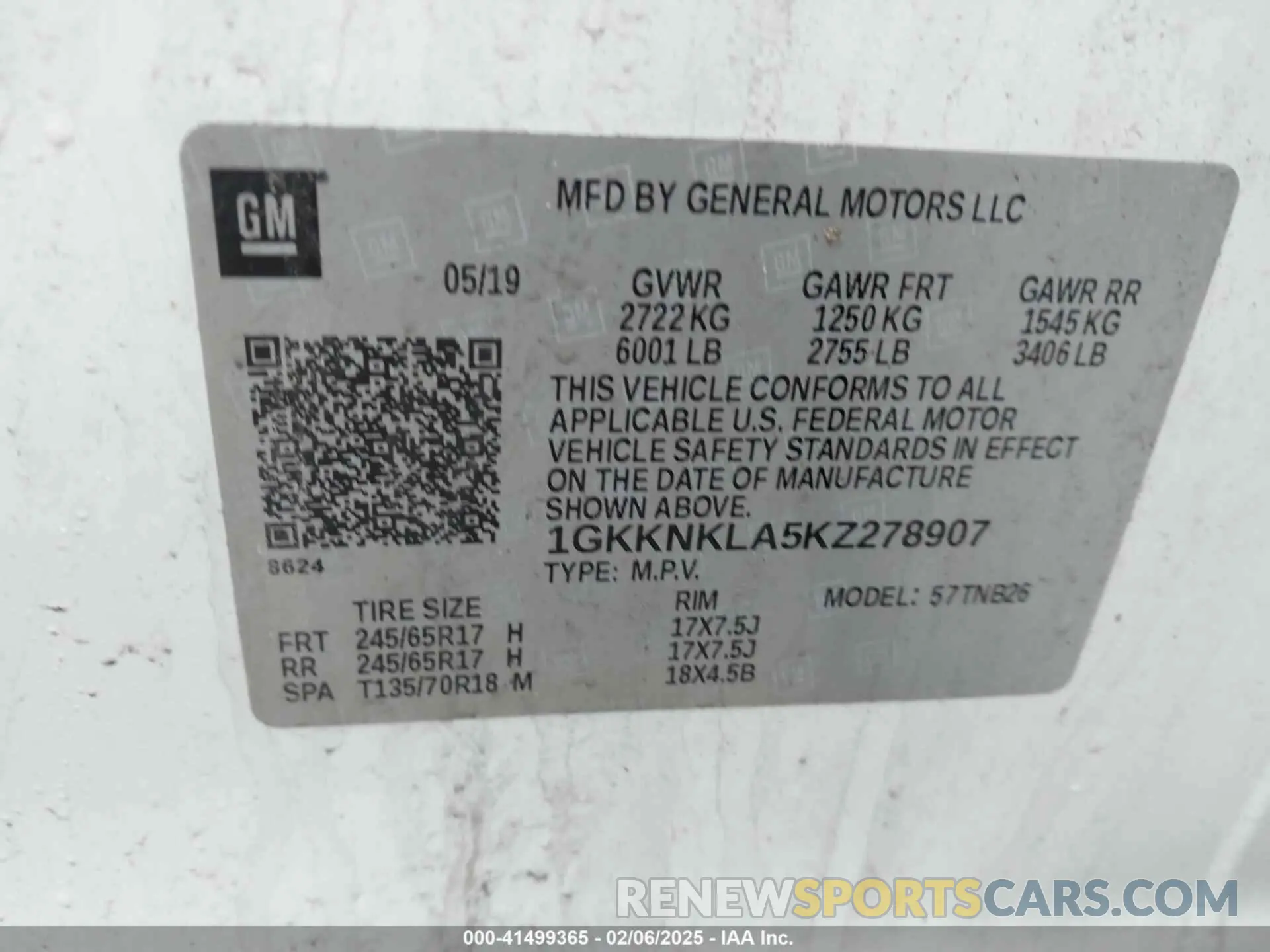 9 Photograph of a damaged car 1GKKNKLA5KZ278907 GMC ACADIA 2019