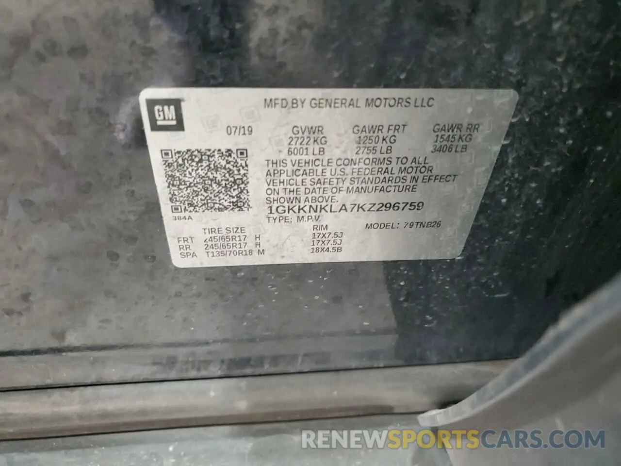 14 Photograph of a damaged car 1GKKNKLA7KZ296759 GMC ACADIA 2019