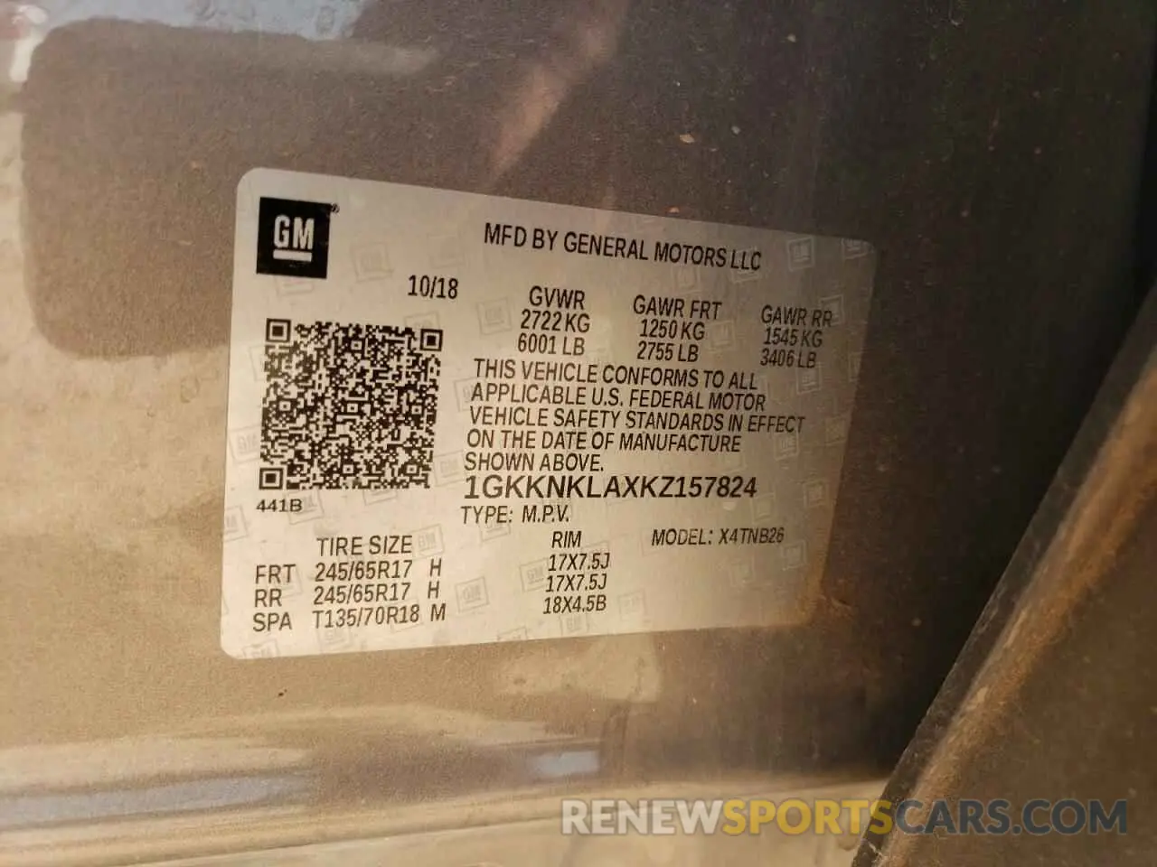 14 Photograph of a damaged car 1GKKNKLAXKZ157824 GMC ACADIA 2019