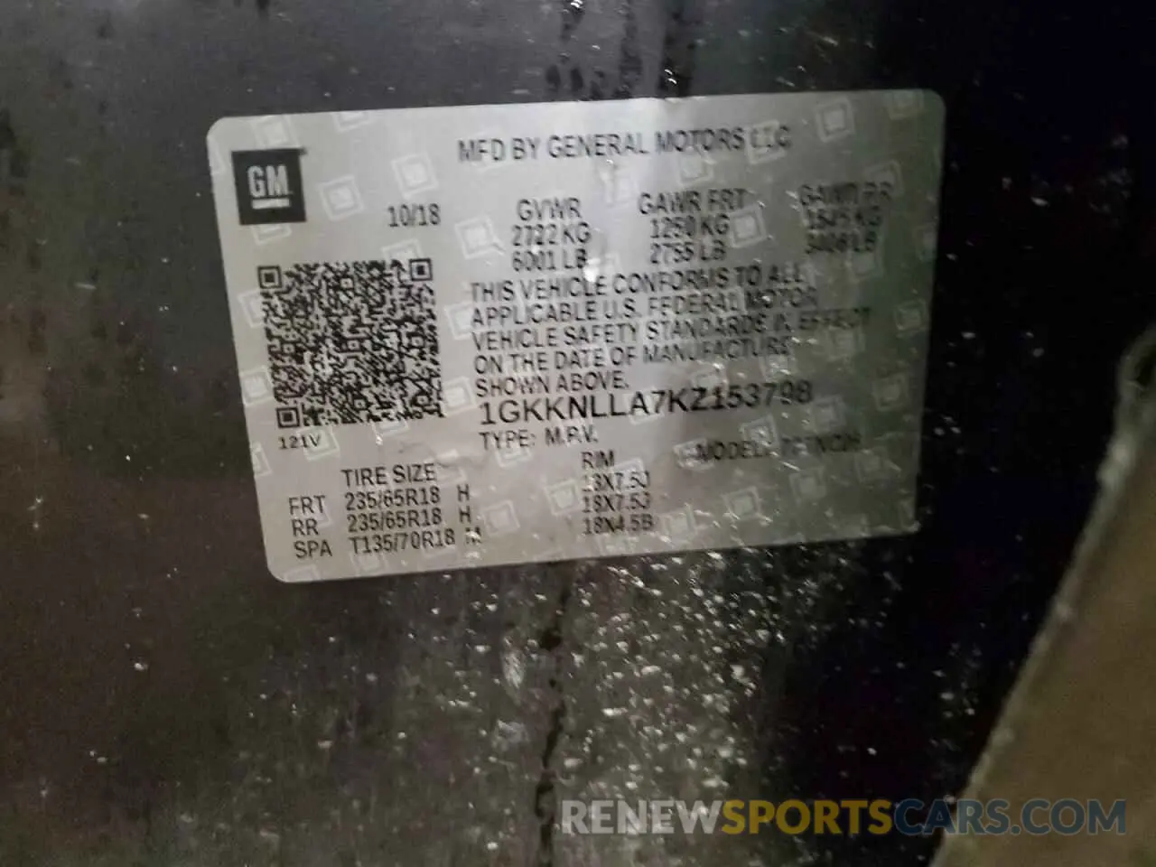 13 Photograph of a damaged car 1GKKNLLA7KZ153798 GMC ACADIA 2019