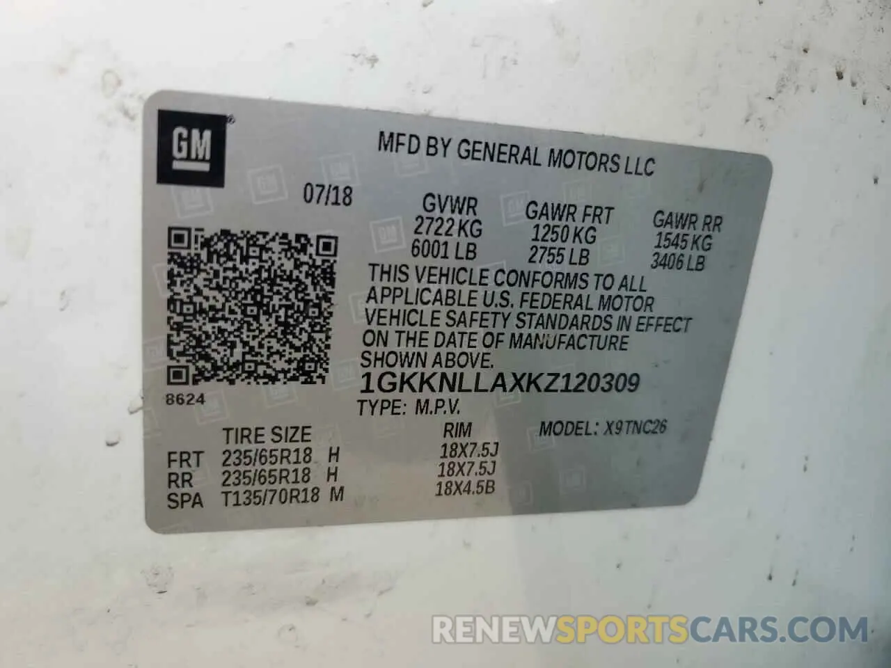 15 Photograph of a damaged car 1GKKNLLAXKZ120309 GMC ACADIA 2019