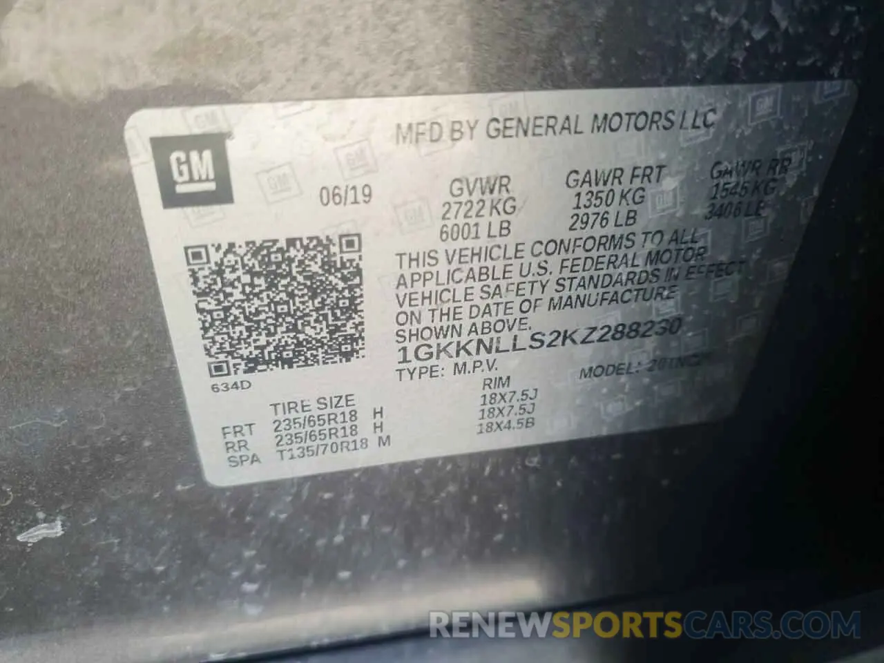 13 Photograph of a damaged car 1GKKNLLS2KZ288230 GMC ACADIA 2019