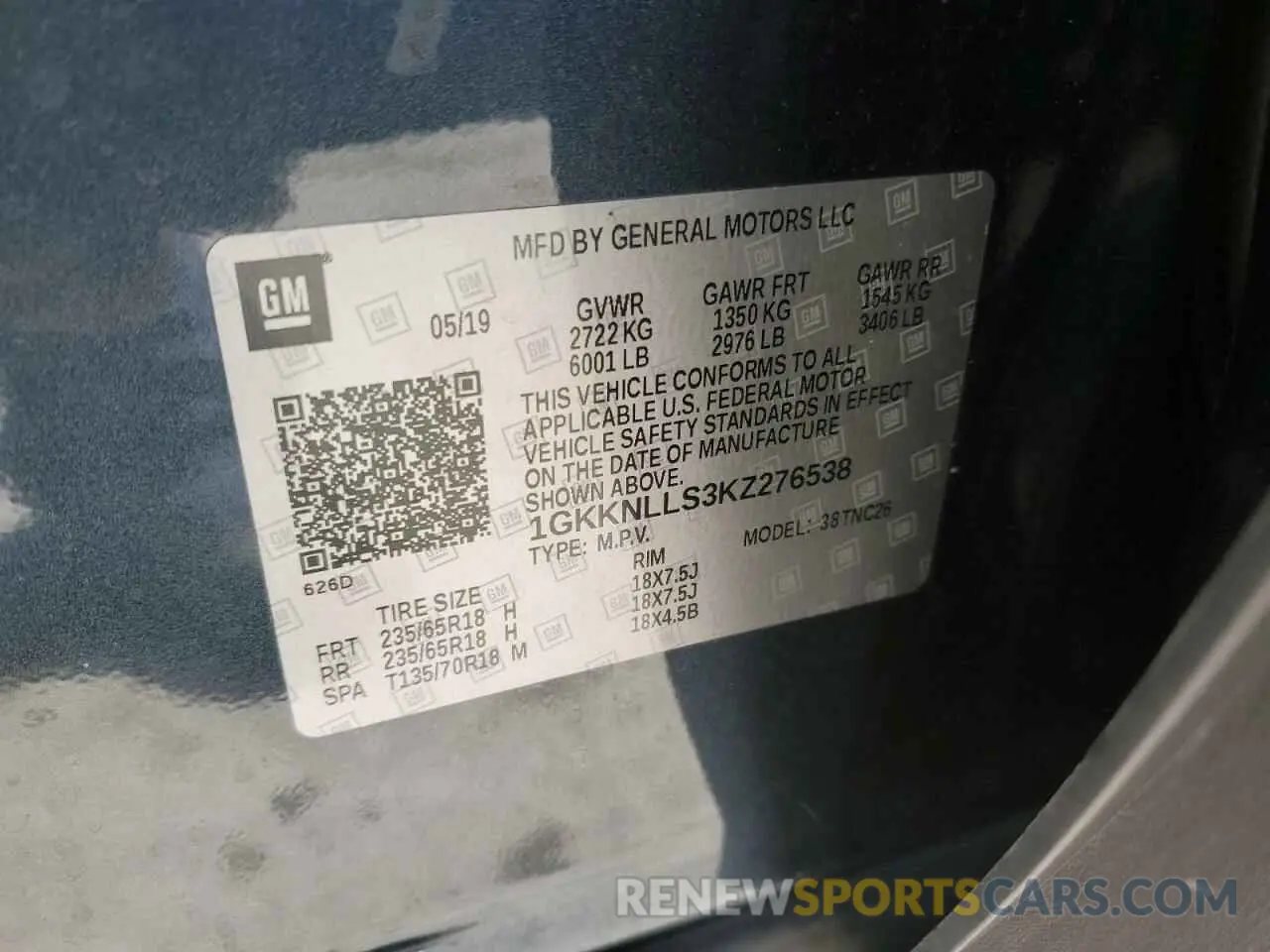 15 Photograph of a damaged car 1GKKNLLS3KZ276538 GMC ACADIA 2019