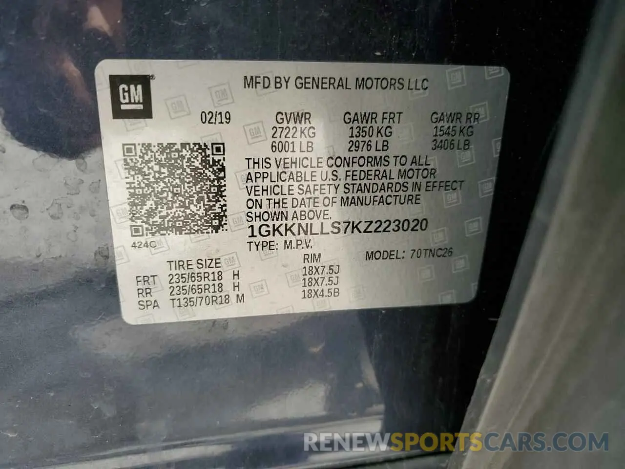 15 Photograph of a damaged car 1GKKNLLS7KZ223020 GMC ACADIA 2019