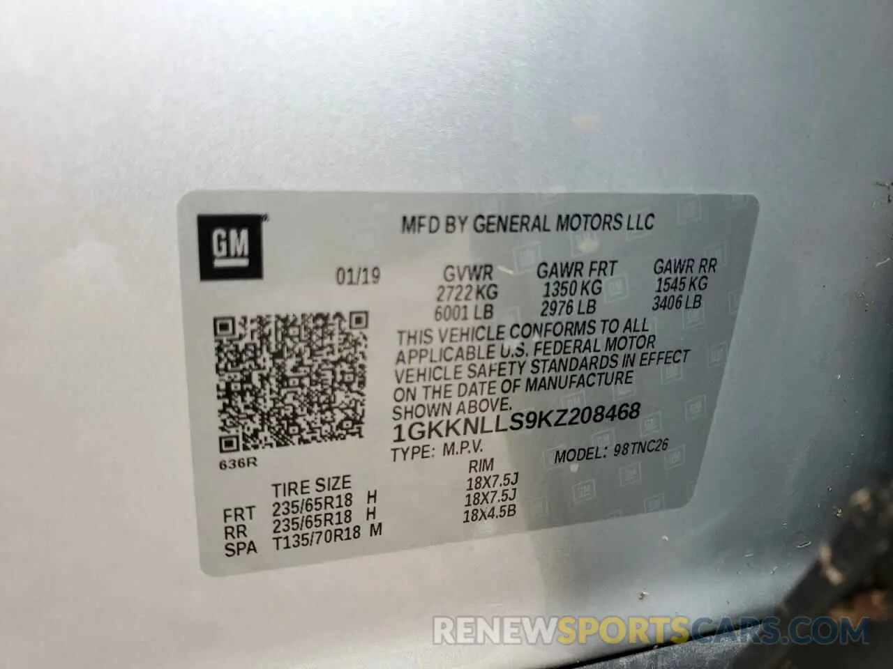 15 Photograph of a damaged car 1GKKNLLS9KZ208468 GMC ACADIA 2019