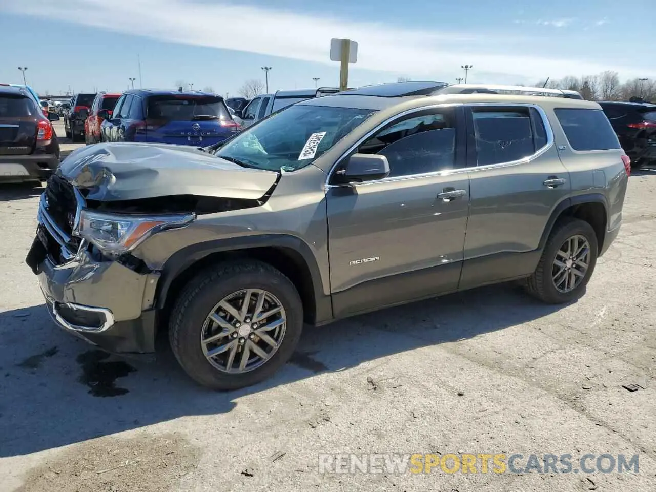 1 Photograph of a damaged car 1GKKNMLA8KZ109301 GMC ACADIA 2019