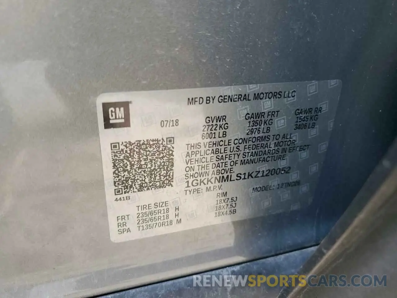 13 Photograph of a damaged car 1GKKNMLS1KZ120052 GMC ACADIA 2019