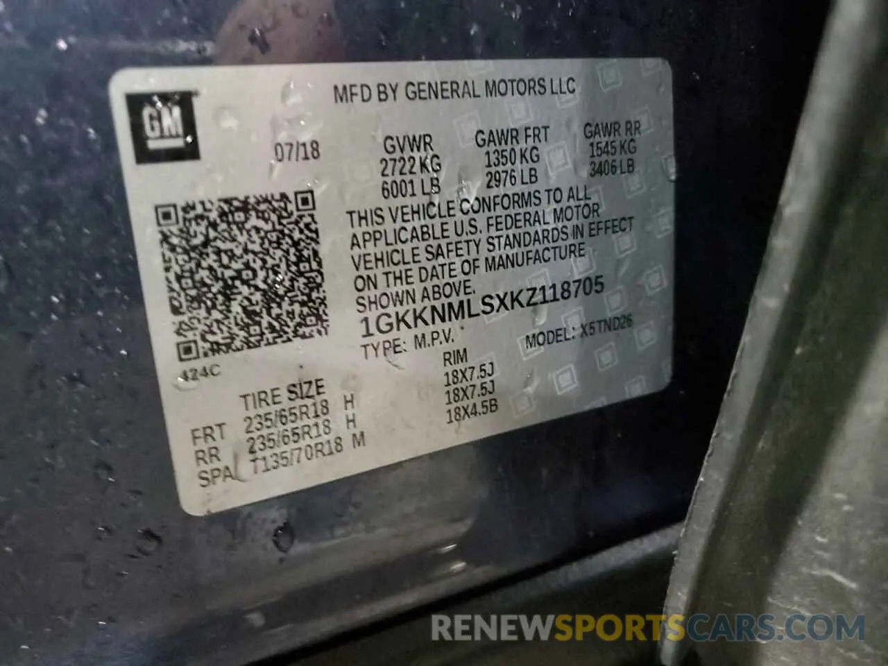 15 Photograph of a damaged car 1GKKNMLSXKZ118705 GMC ACADIA 2019