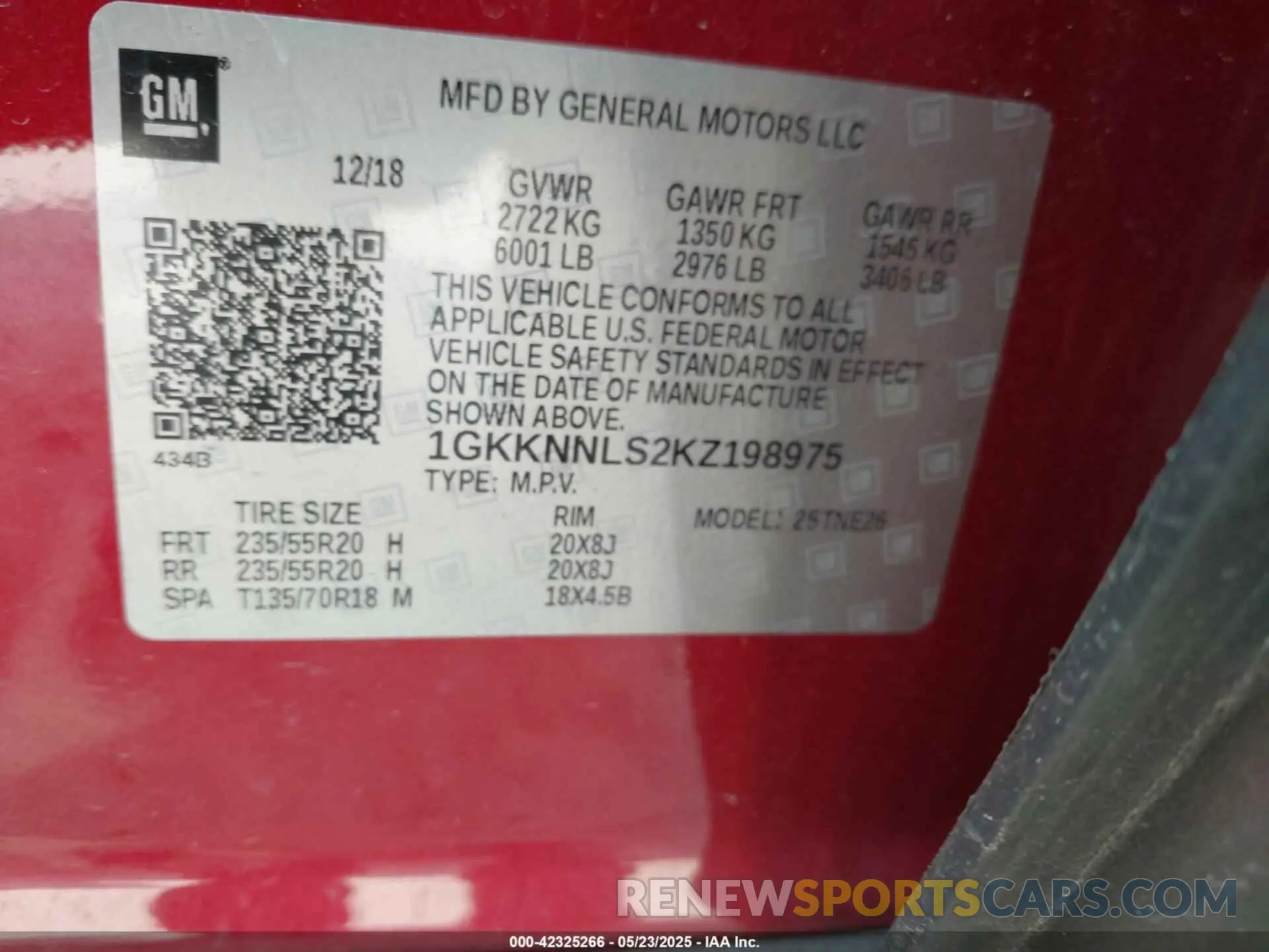 9 Photograph of a damaged car 1GKKNNLS2KZ198975 GMC ACADIA 2019