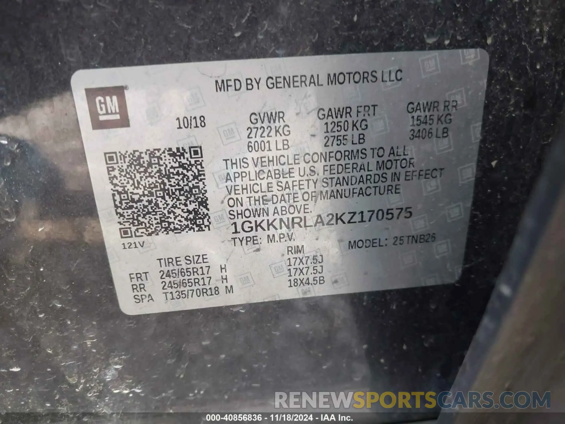 9 Photograph of a damaged car 1GKKNRLA2KZ170575 GMC ACADIA 2019