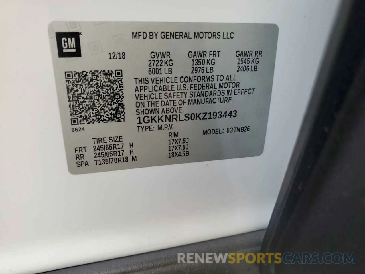 14 Photograph of a damaged car 1GKKNRLS0KZ193443 GMC ACADIA 2019