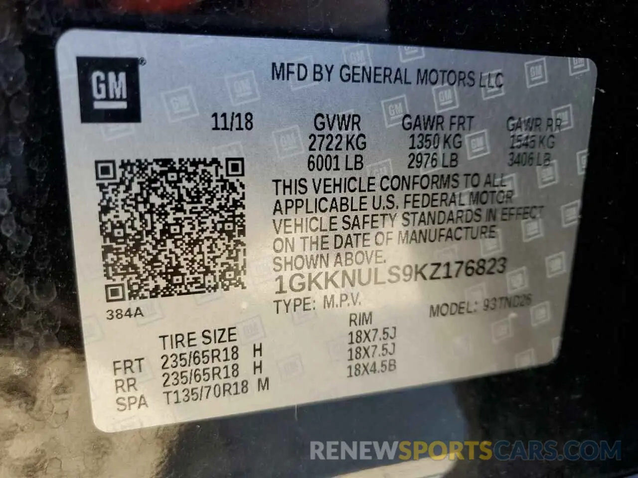 13 Photograph of a damaged car 1GKKNULS9KZ176823 GMC ACADIA 2019