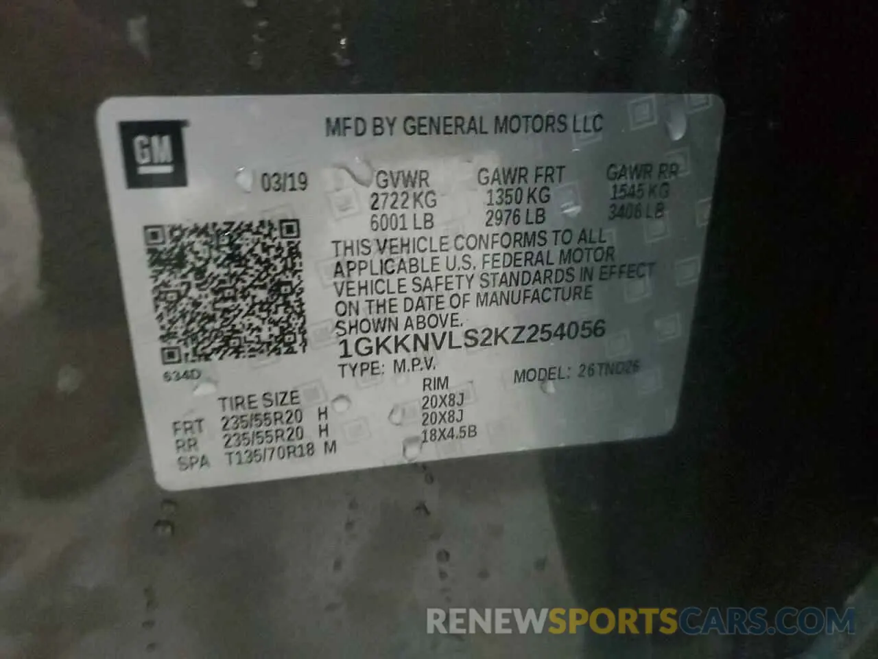 13 Photograph of a damaged car 1GKKNVLS2KZ254056 GMC ACADIA 2019