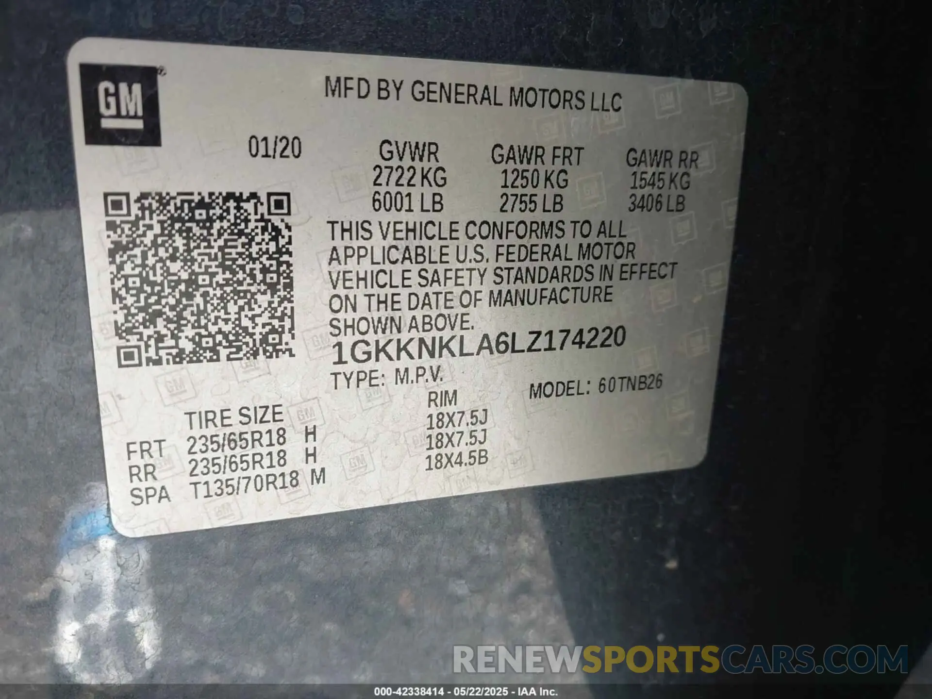 9 Photograph of a damaged car 1GKKNKLA6LZ174220 GMC ACADIA 2020