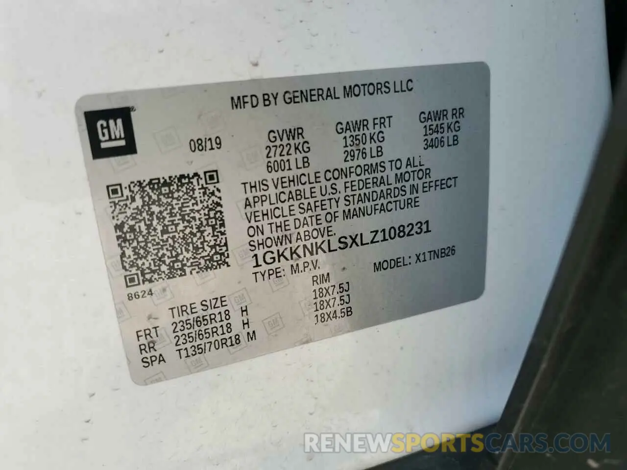 14 Photograph of a damaged car 1GKKNKLSXLZ108231 GMC ACADIA 2020