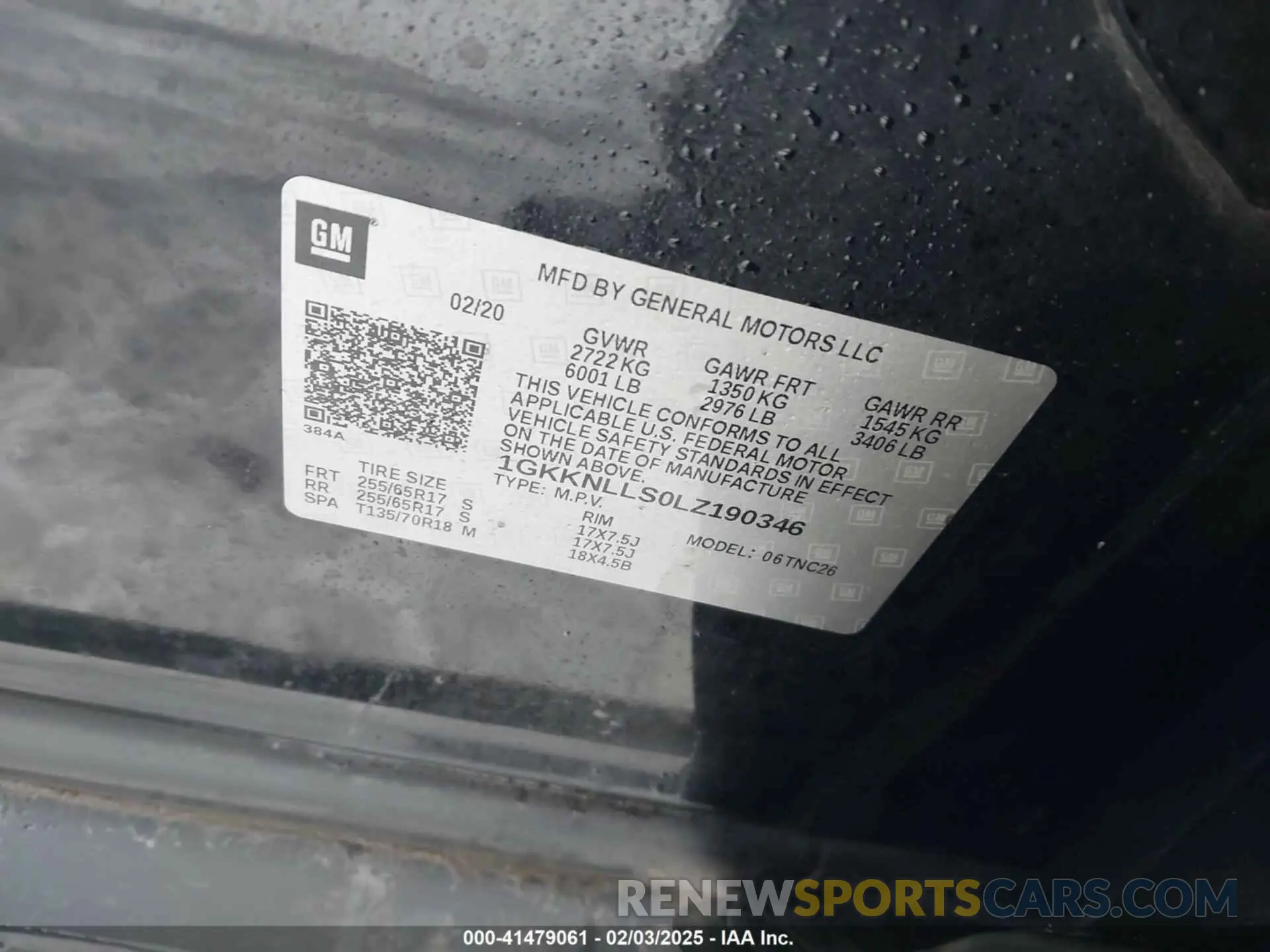 9 Photograph of a damaged car 1GKKNLLS0LZ190346 GMC ACADIA 2020