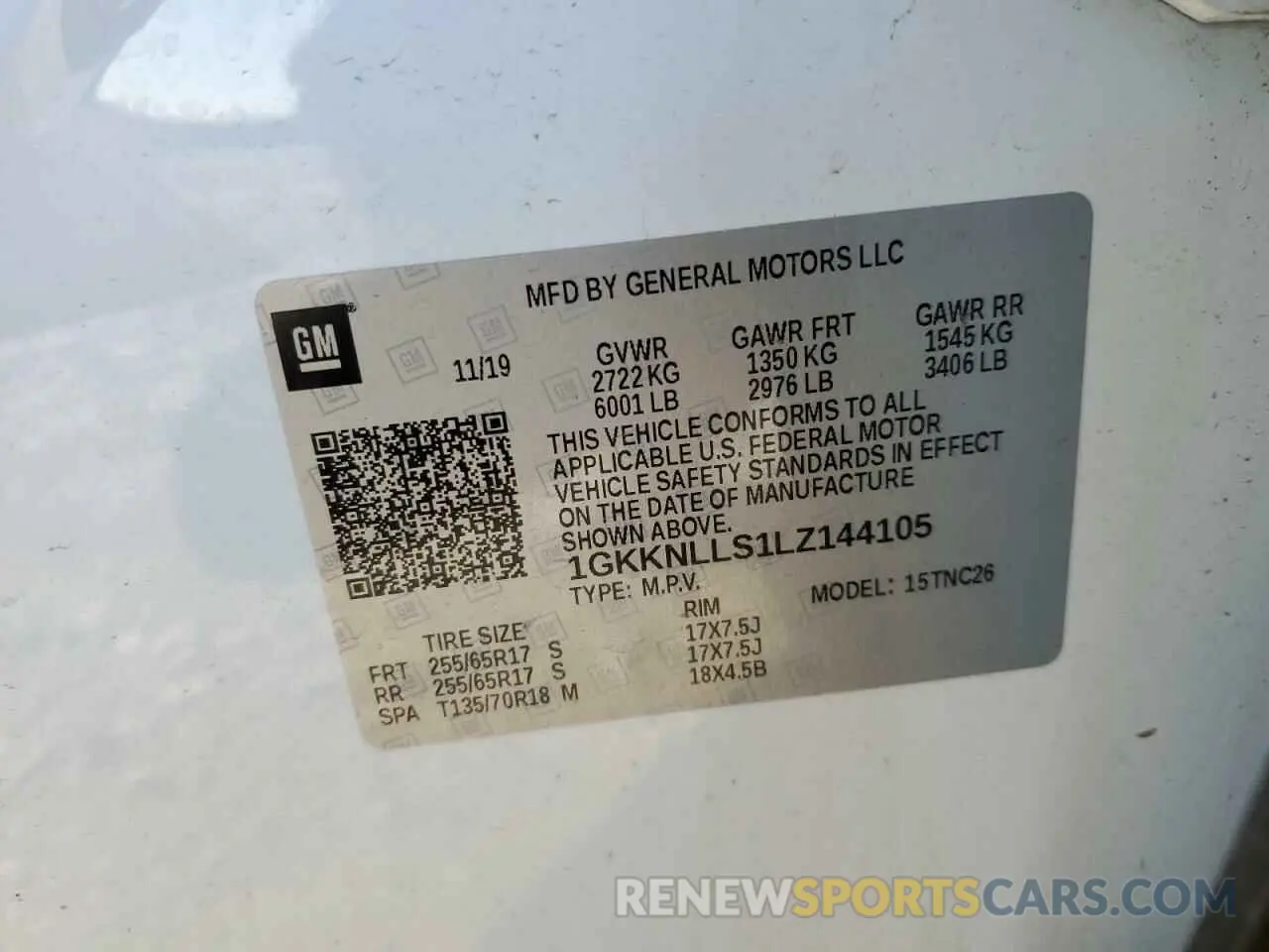 13 Photograph of a damaged car 1GKKNLLS1LZ144105 GMC ACADIA 2020