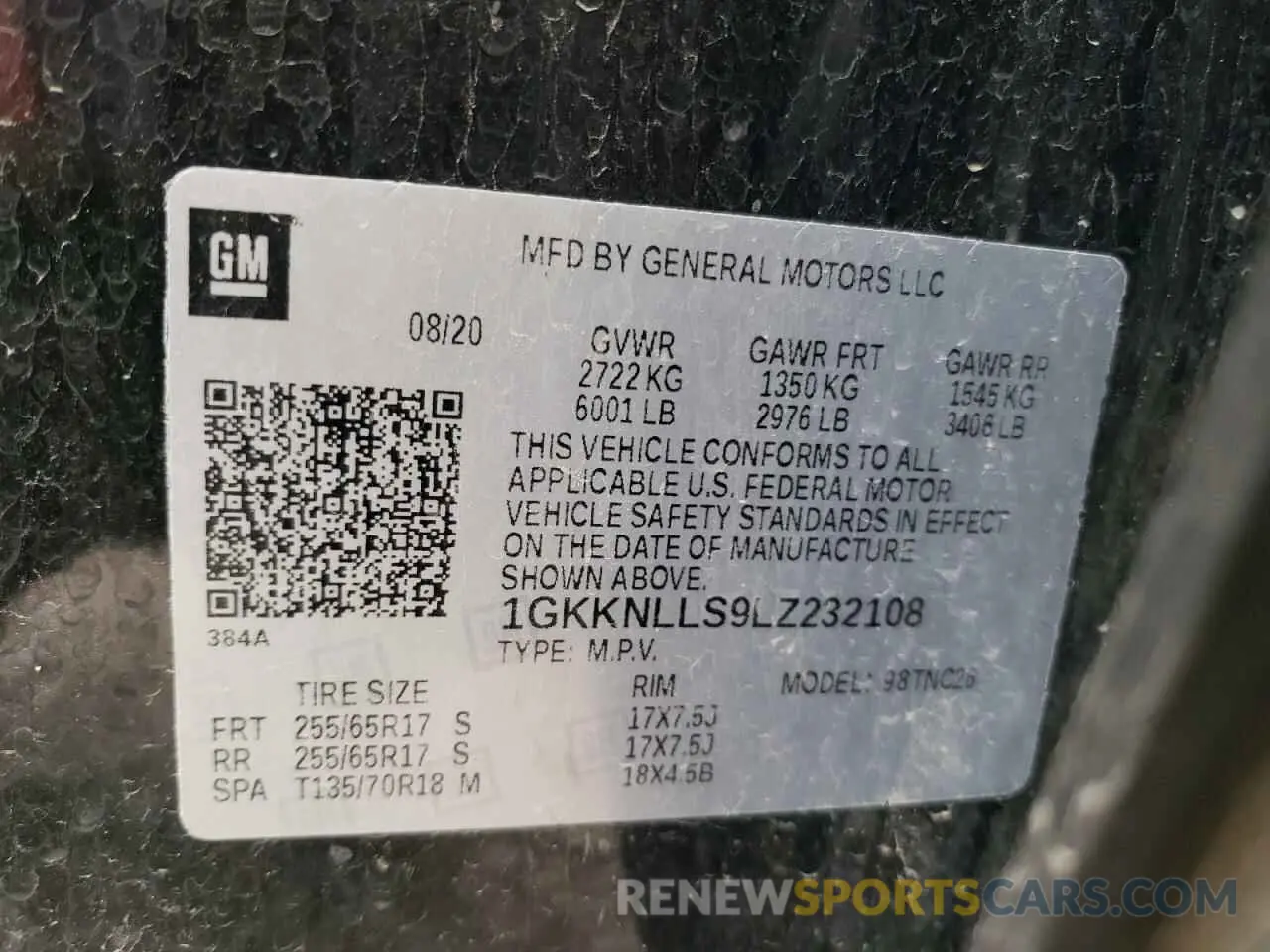 14 Photograph of a damaged car 1GKKNLLS9LZ232108 GMC ACADIA 2020