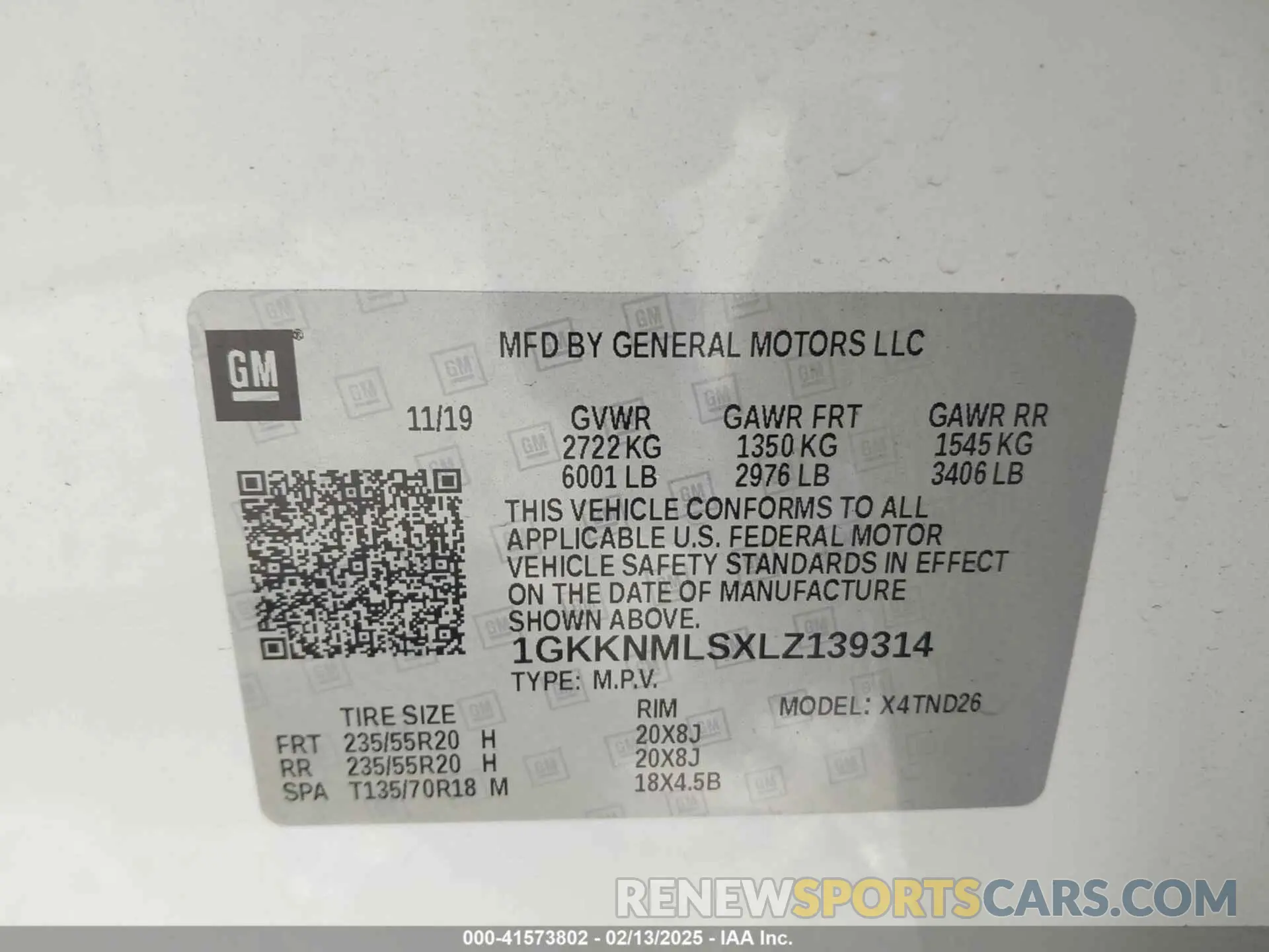 9 Photograph of a damaged car 1GKKNMLSXLZ139314 GMC ACADIA 2020