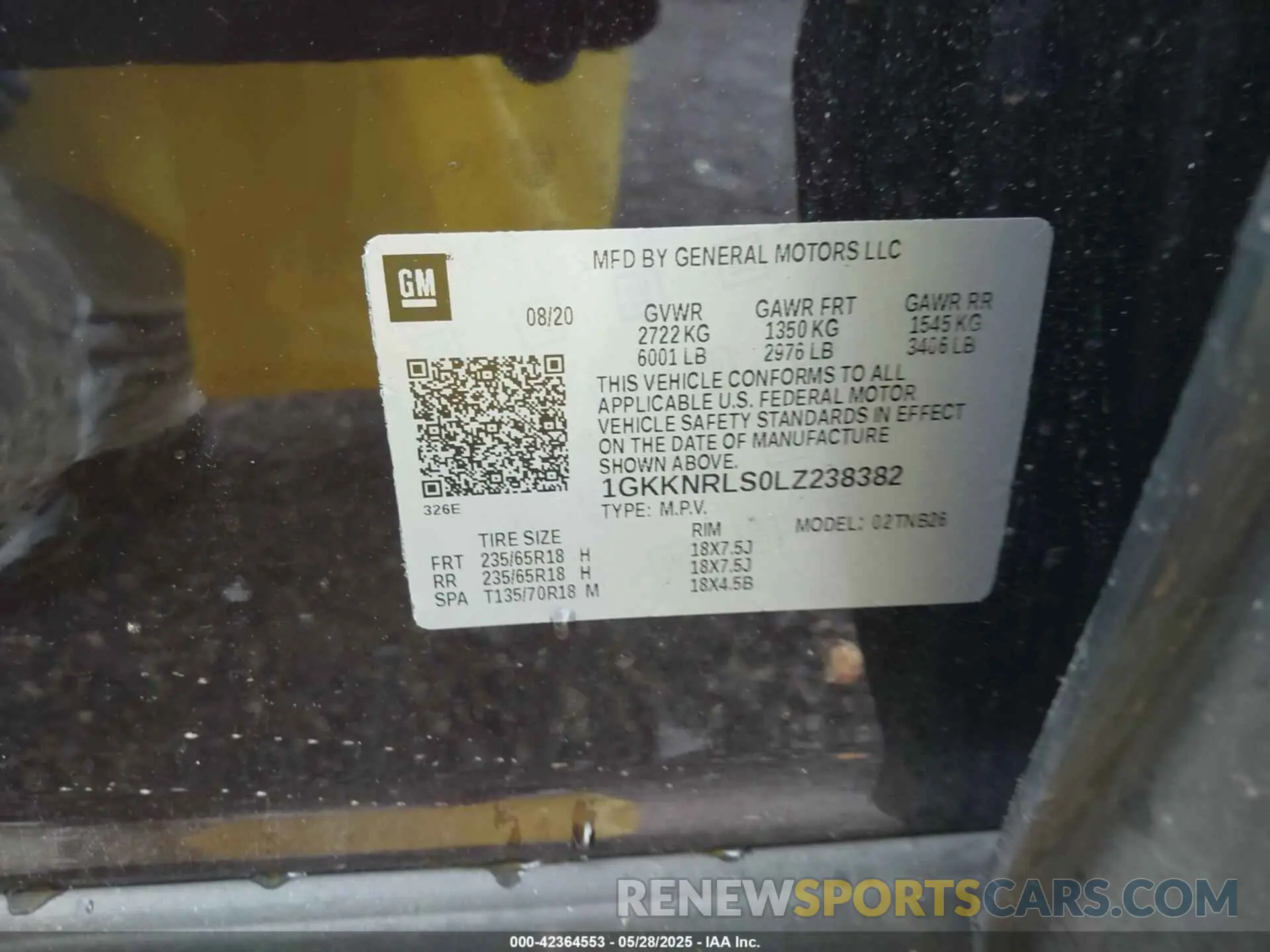 9 Photograph of a damaged car 1GKKNRLS0LZ238382 GMC ACADIA 2020