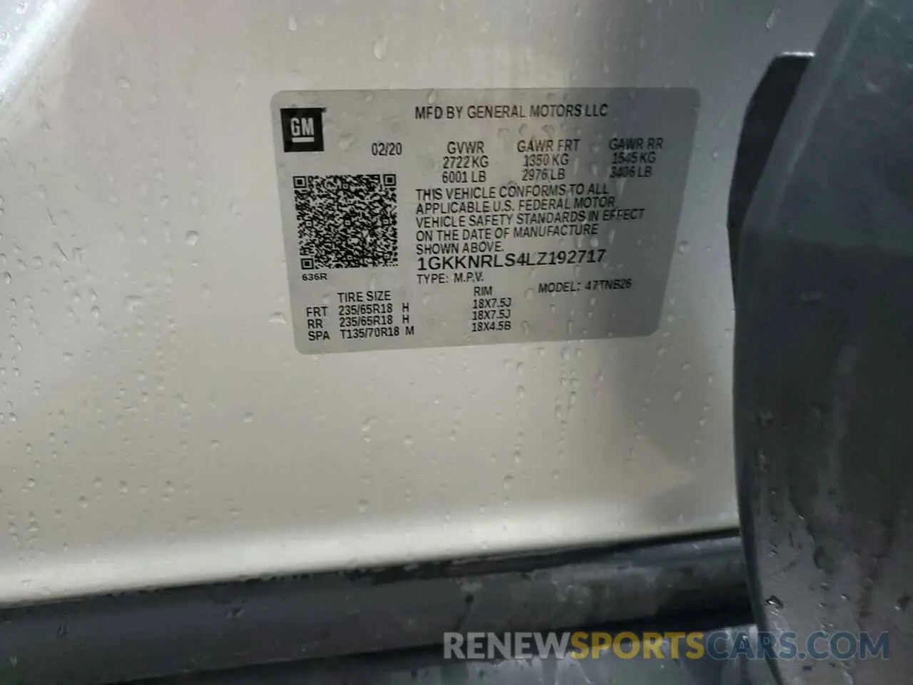 15 Photograph of a damaged car 1GKKNRLS4LZ192717 GMC ACADIA 2020