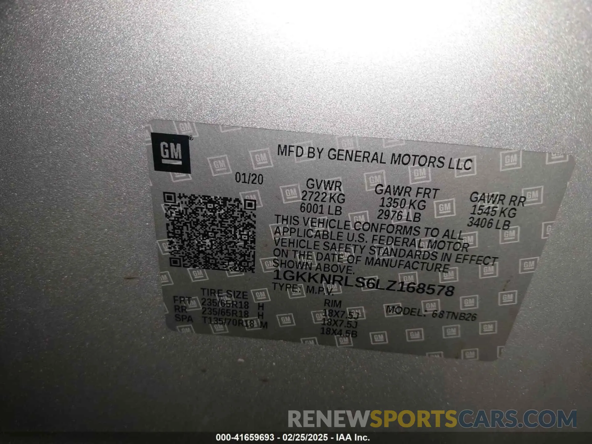 9 Photograph of a damaged car 1GKKNRLS6LZ168578 GMC ACADIA 2020