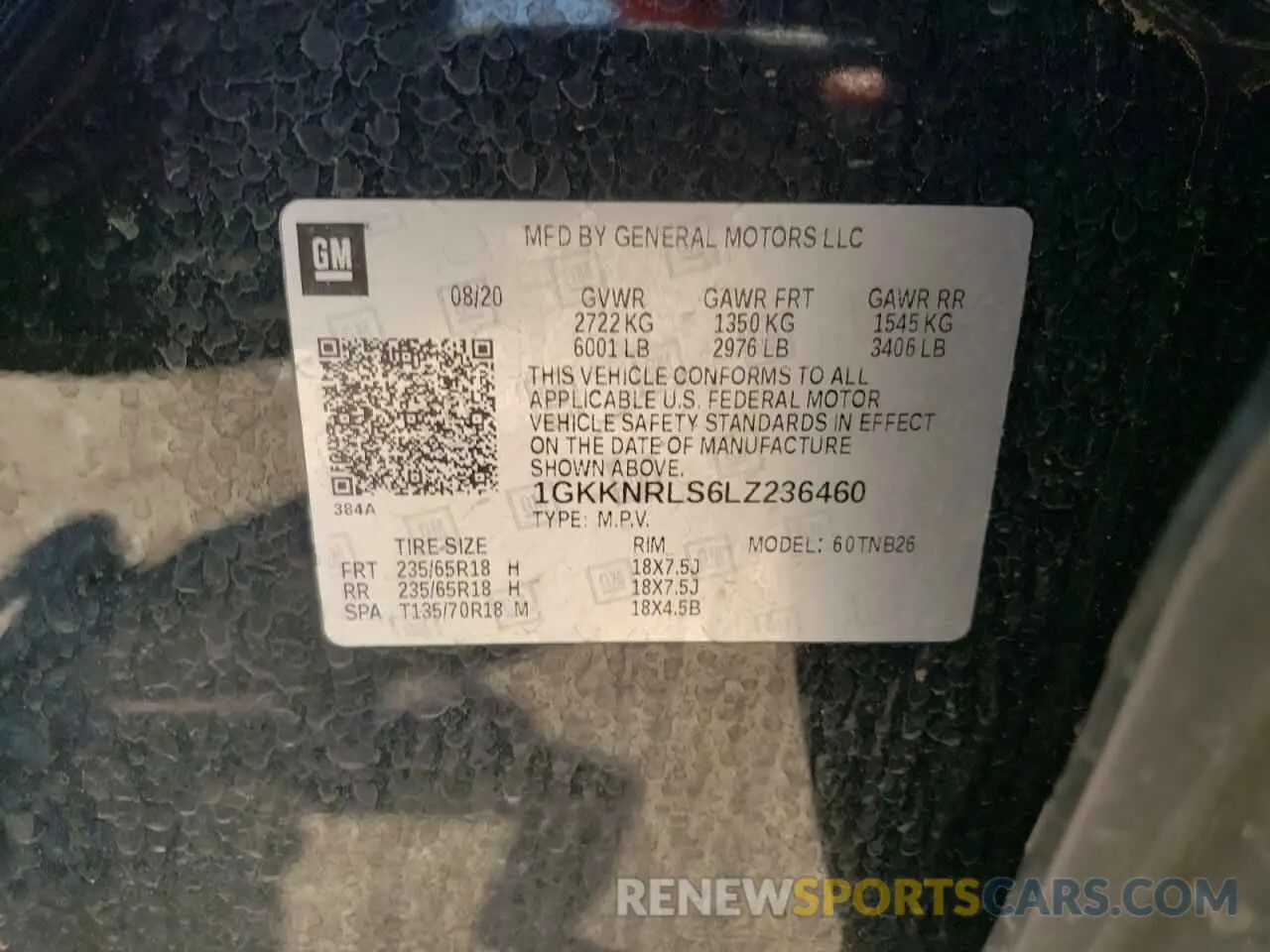 15 Photograph of a damaged car 1GKKNRLS6LZ236460 GMC ACADIA 2020