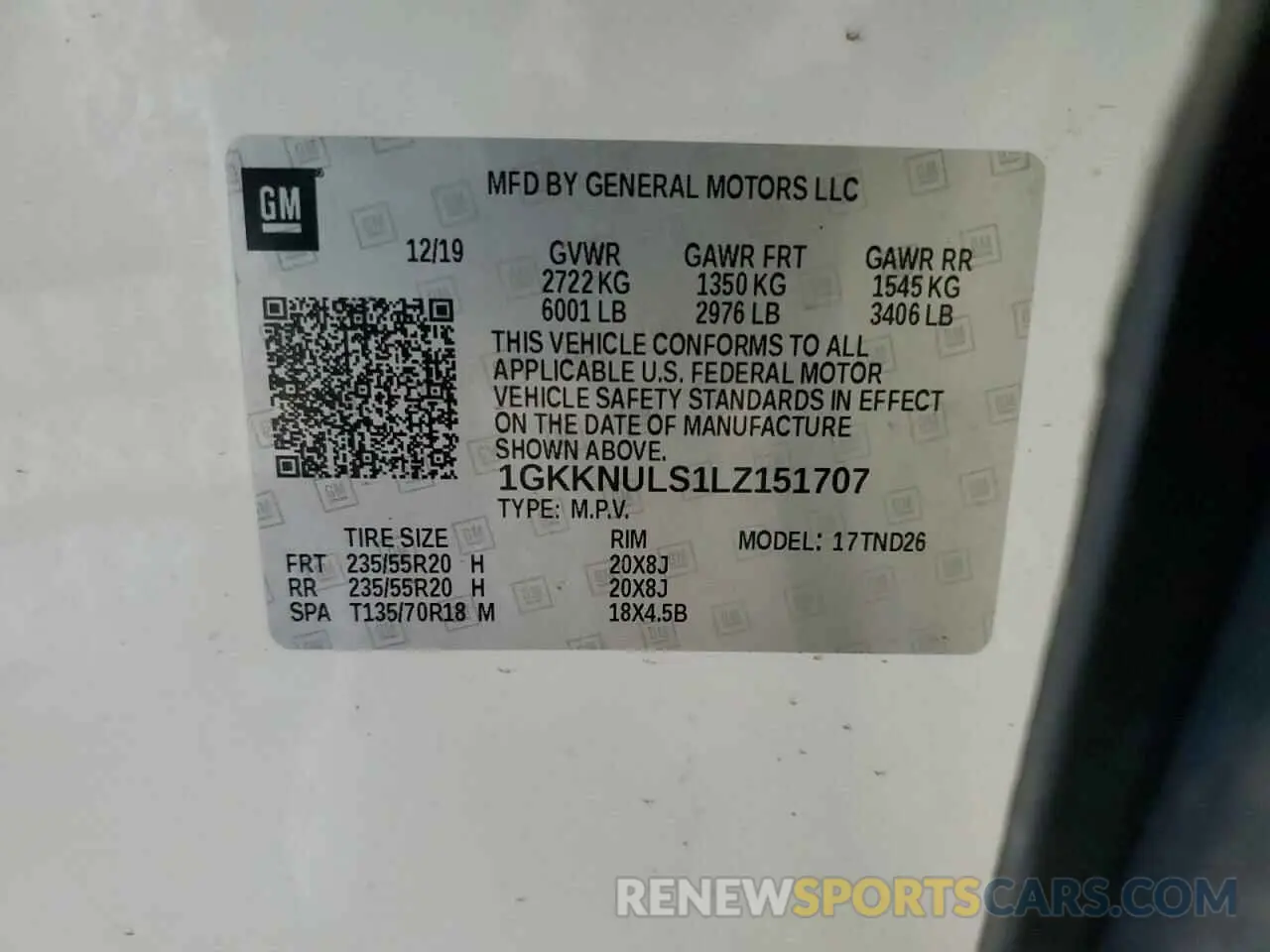 15 Photograph of a damaged car 1GKKNULS1LZ151707 GMC ACADIA 2020
