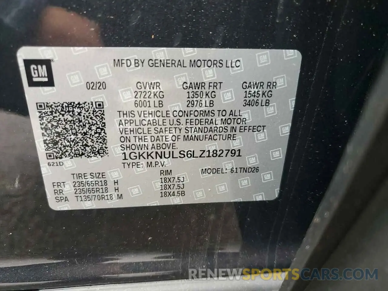 14 Photograph of a damaged car 1GKKNULS6LZ182791 GMC ACADIA 2020