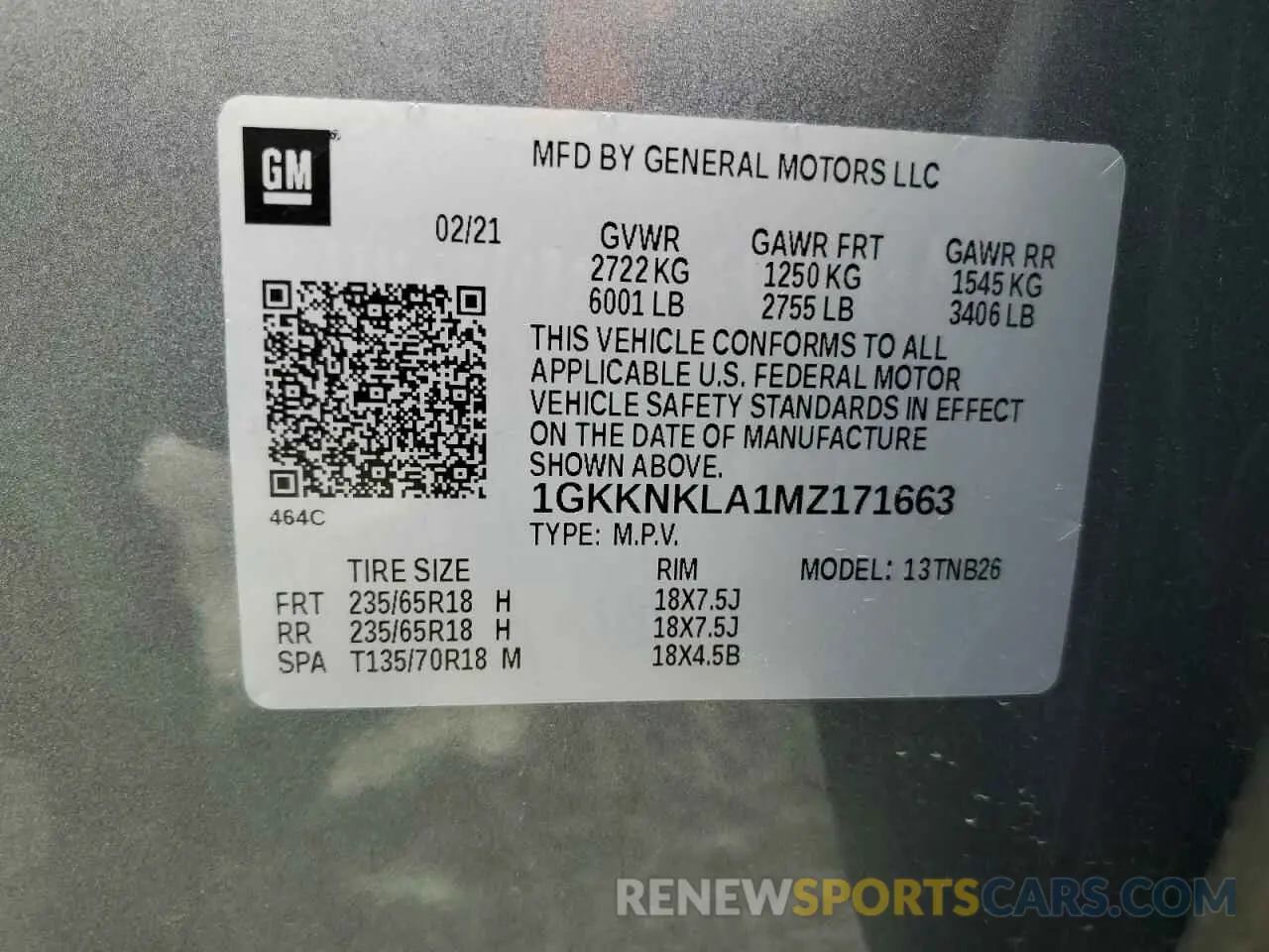 16 Photograph of a damaged car 1GKKNKLA1MZ171663 GMC ACADIA 2021