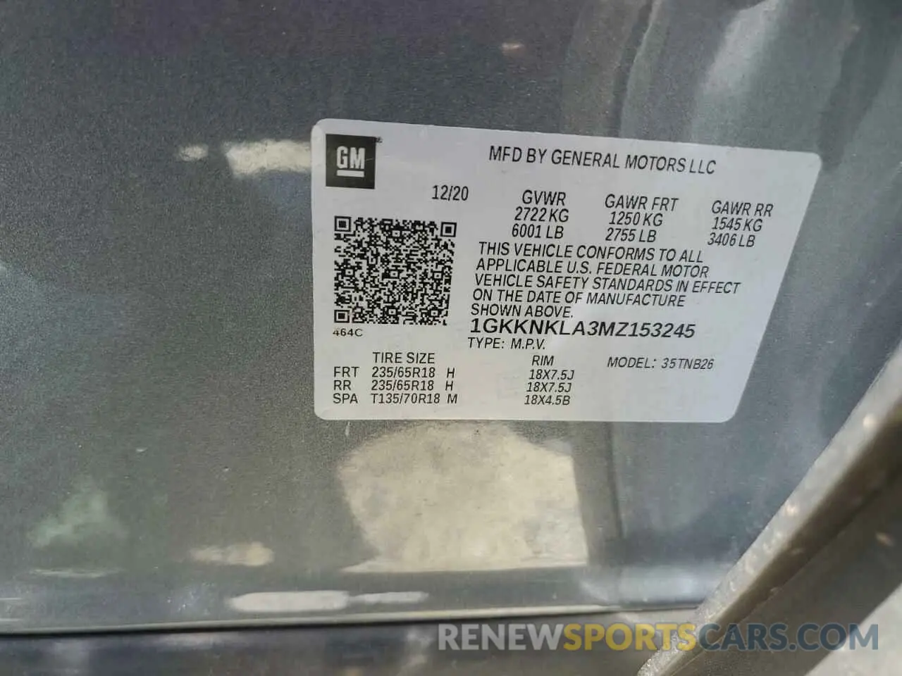 13 Photograph of a damaged car 1GKKNKLA3MZ153245 GMC ACADIA 2021
