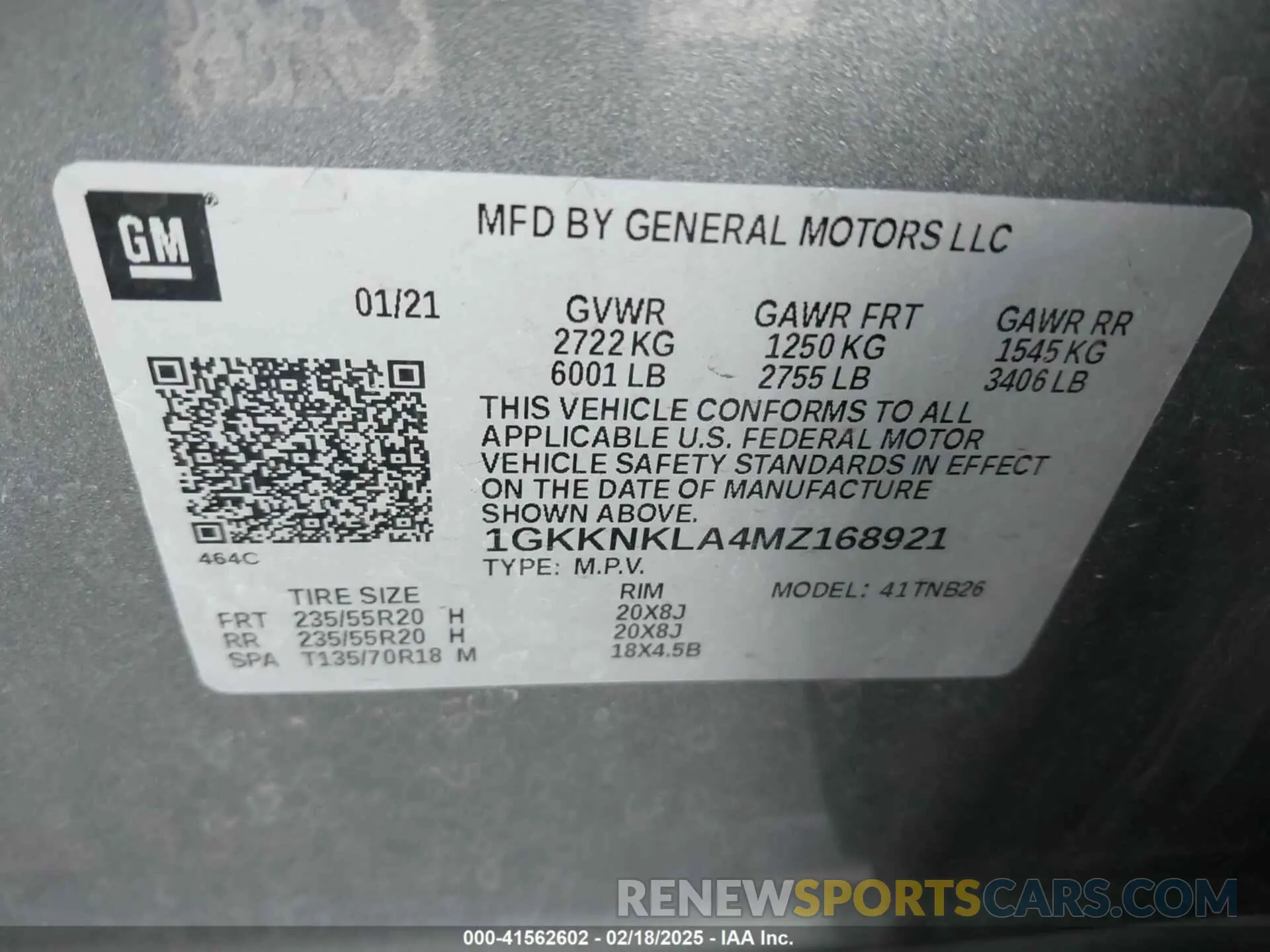 9 Photograph of a damaged car 1GKKNKLA4MZ168921 GMC ACADIA 2021