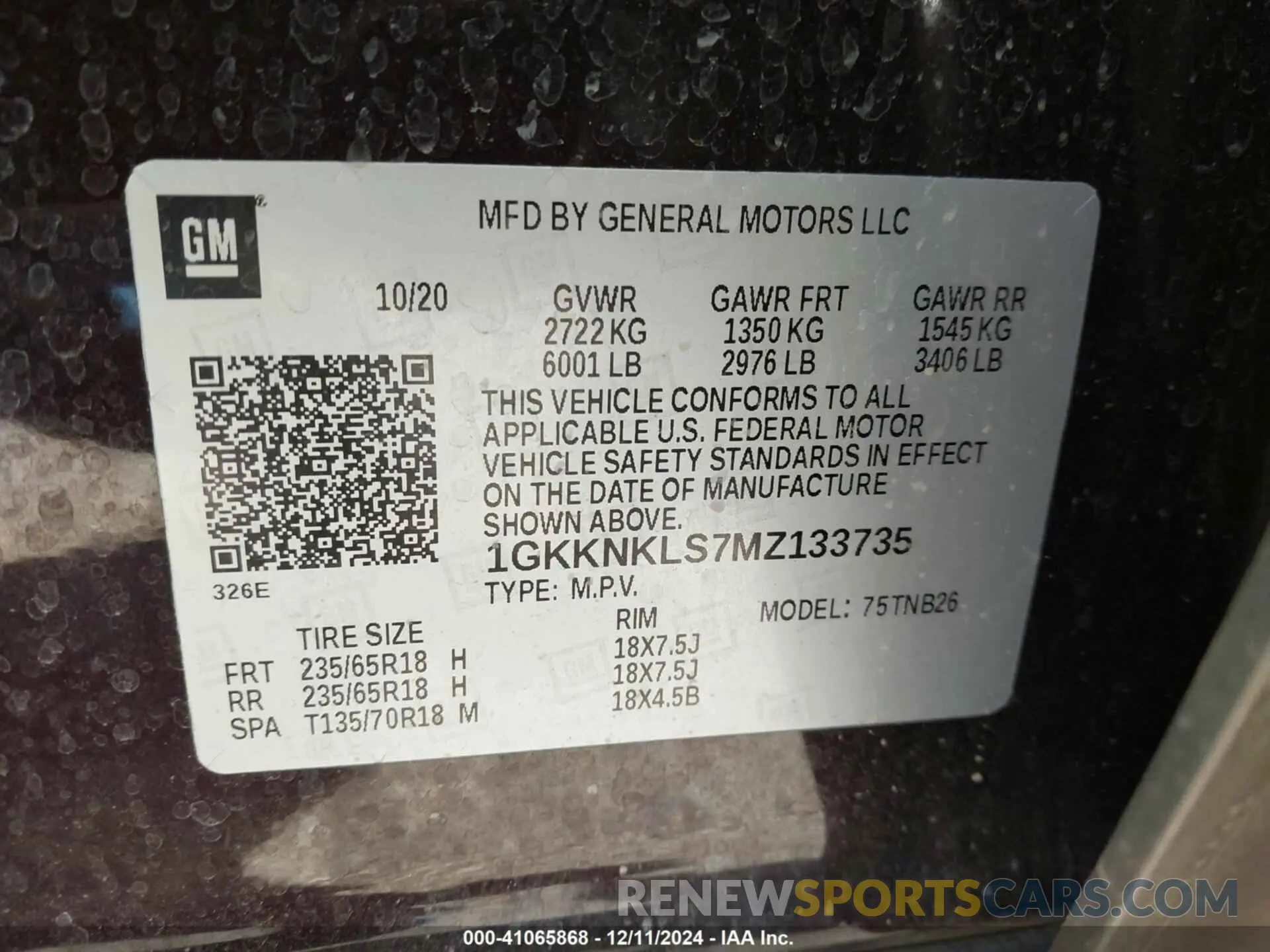 9 Photograph of a damaged car 1GKKNKLS7MZ133735 GMC ACADIA 2021