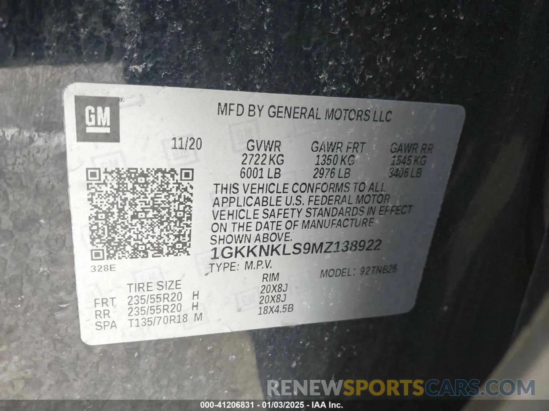 9 Photograph of a damaged car 1GKKNKLS9MZ138922 GMC ACADIA 2021