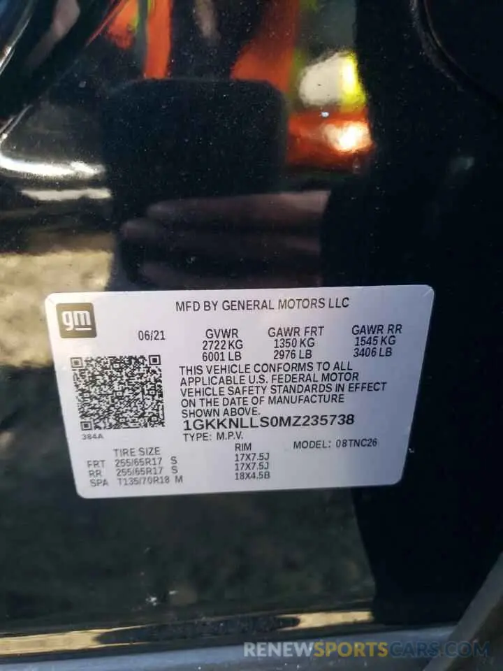 13 Photograph of a damaged car 1GKKNLLS0MZ235738 GMC ACADIA 2021