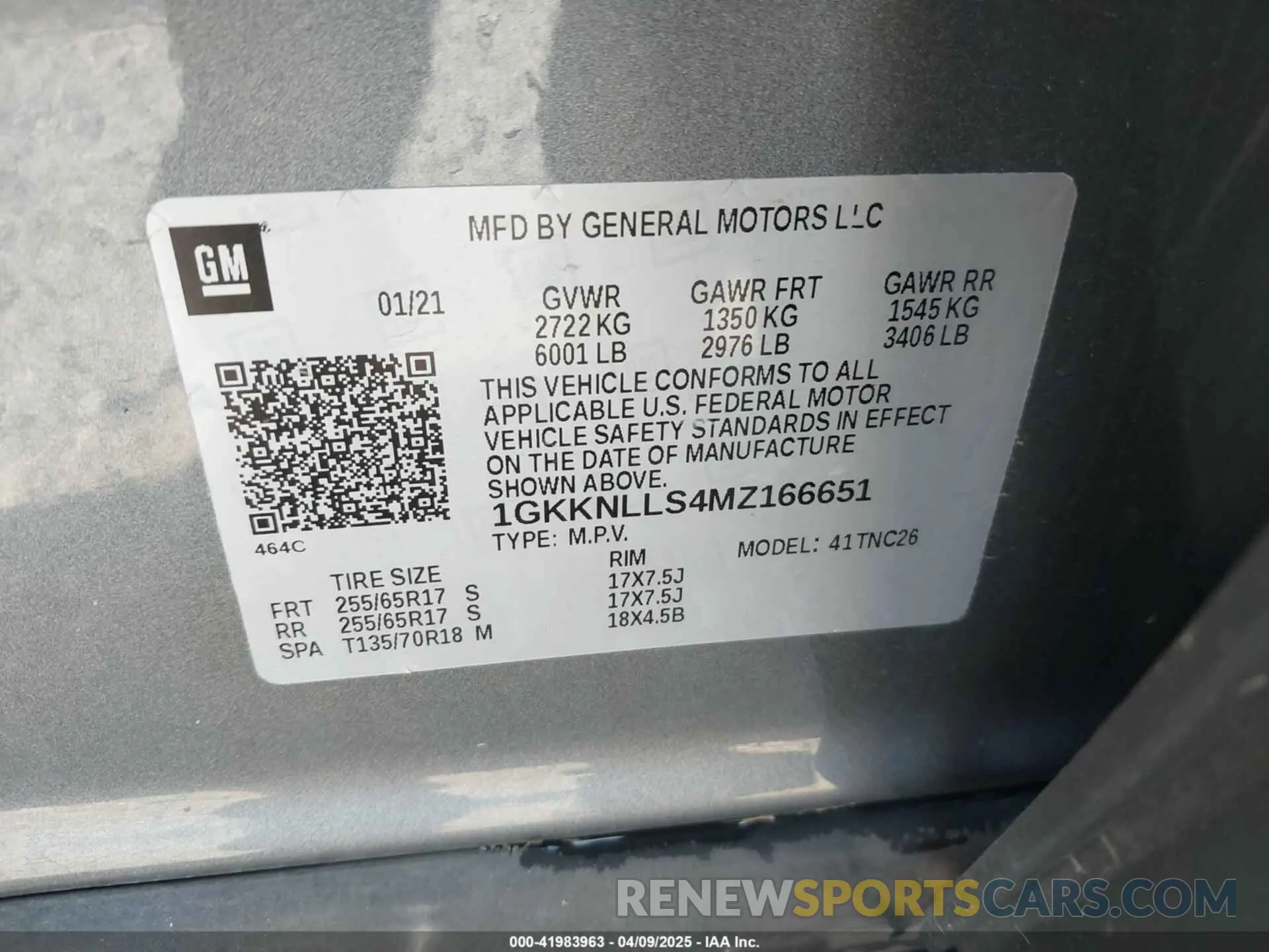 9 Photograph of a damaged car 1GKKNLLS4MZ166651 GMC ACADIA 2021