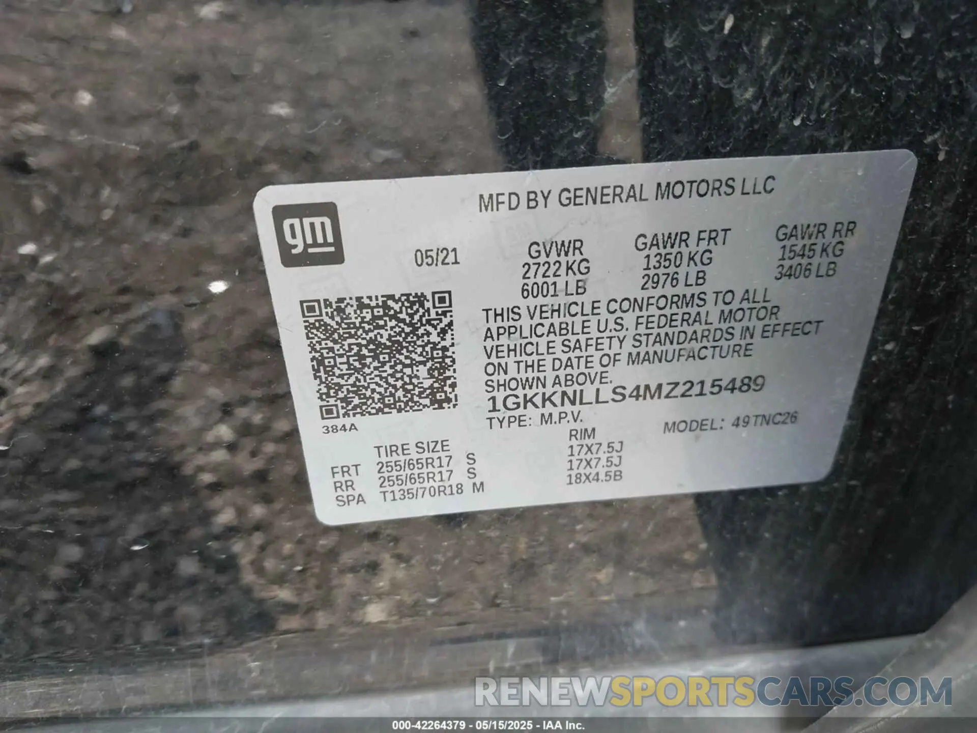 9 Photograph of a damaged car 1GKKNLLS4MZ215489 GMC ACADIA 2021