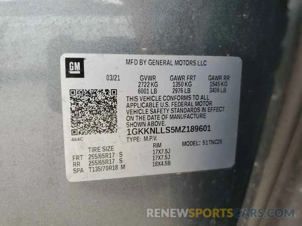 14 Photograph of a damaged car 1GKKNLLS5MZ189601 GMC ACADIA 2021