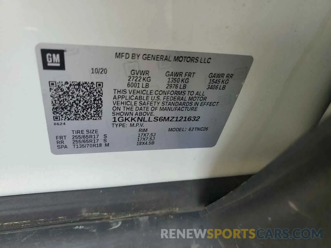 13 Photograph of a damaged car 1GKKNLLS6MZ121632 GMC ACADIA 2021