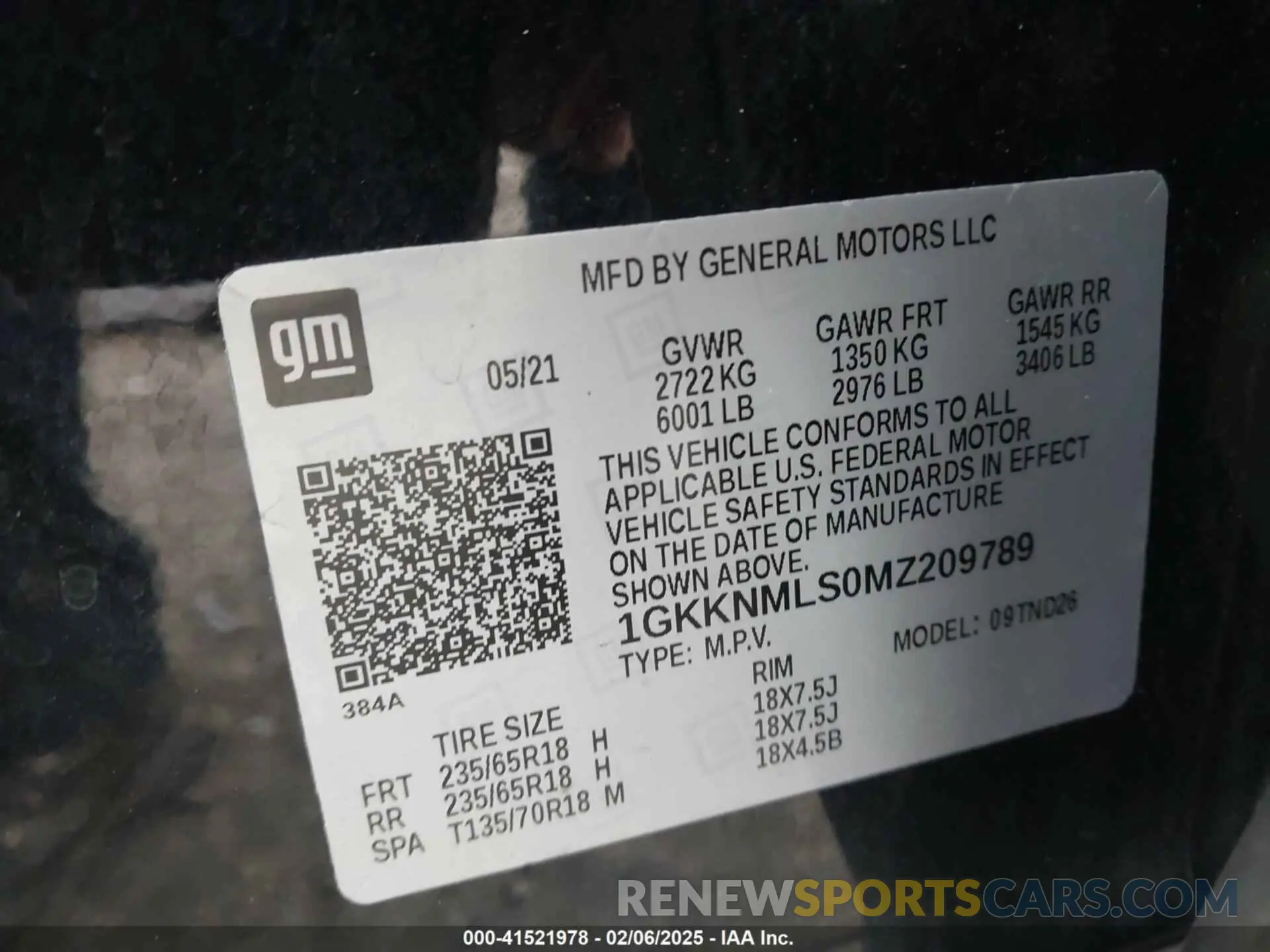 9 Photograph of a damaged car 1GKKNMLS0MZ209789 GMC ACADIA 2021