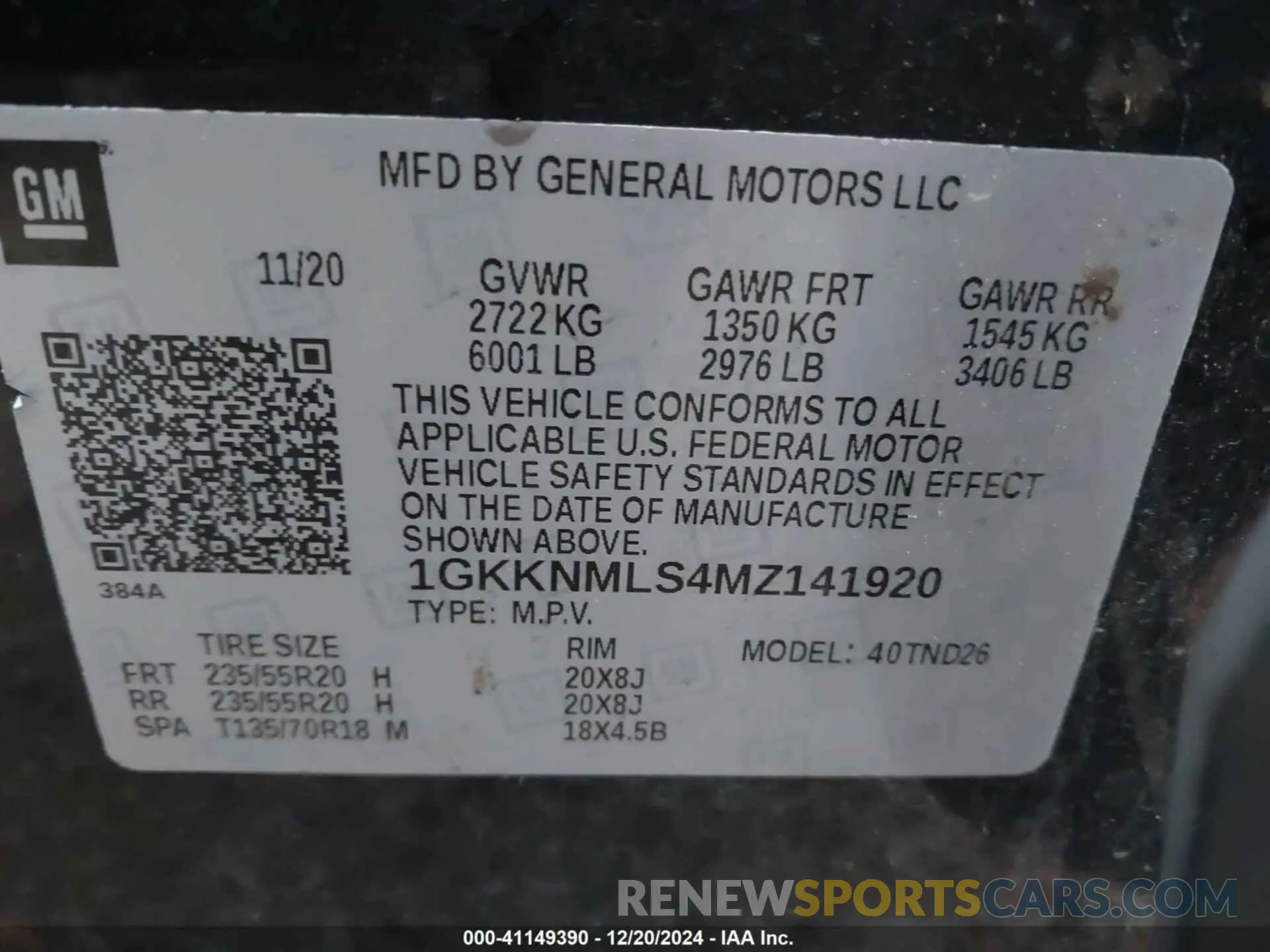 9 Photograph of a damaged car 1GKKNMLS4MZ141920 GMC ACADIA 2021